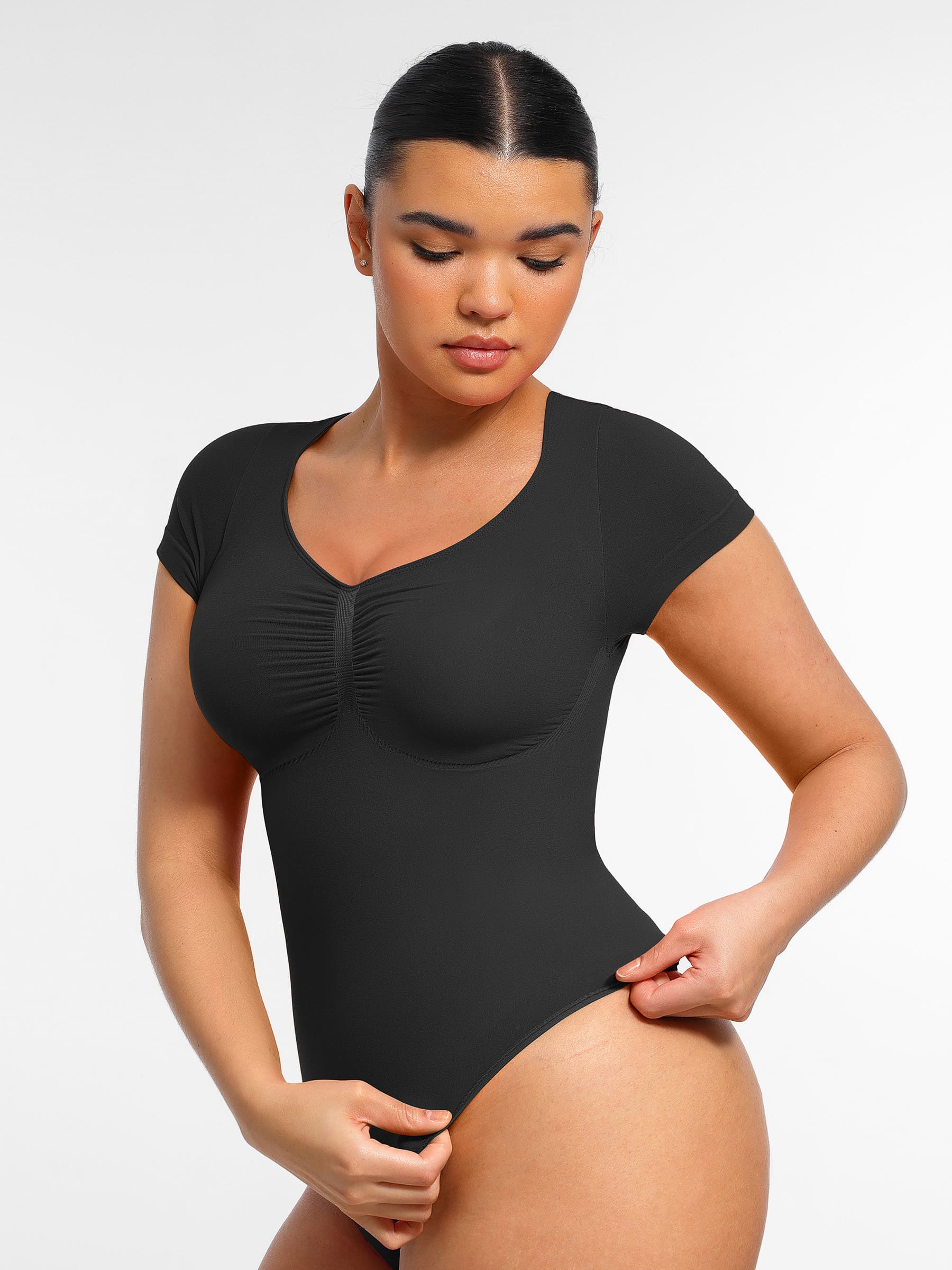 Feelingirl Tummy Control Seamless Short-Sleeve Bodysuit [BOGO]