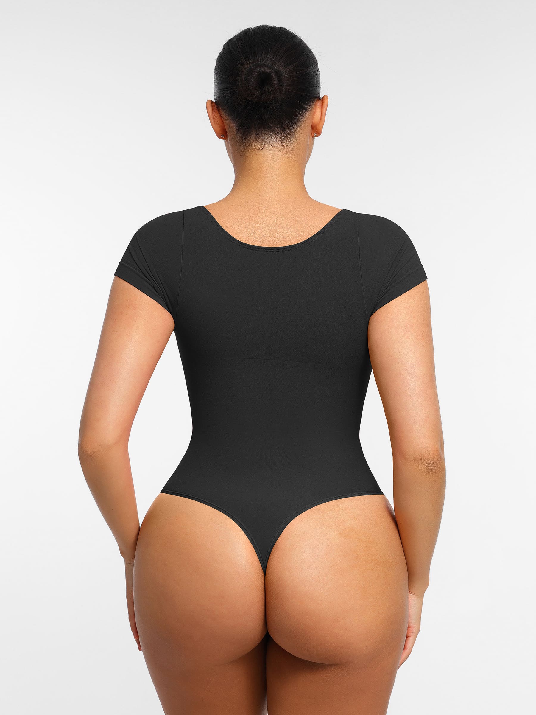 Feelingirl Tummy Control Seamless Short-Sleeve Bodysuit
