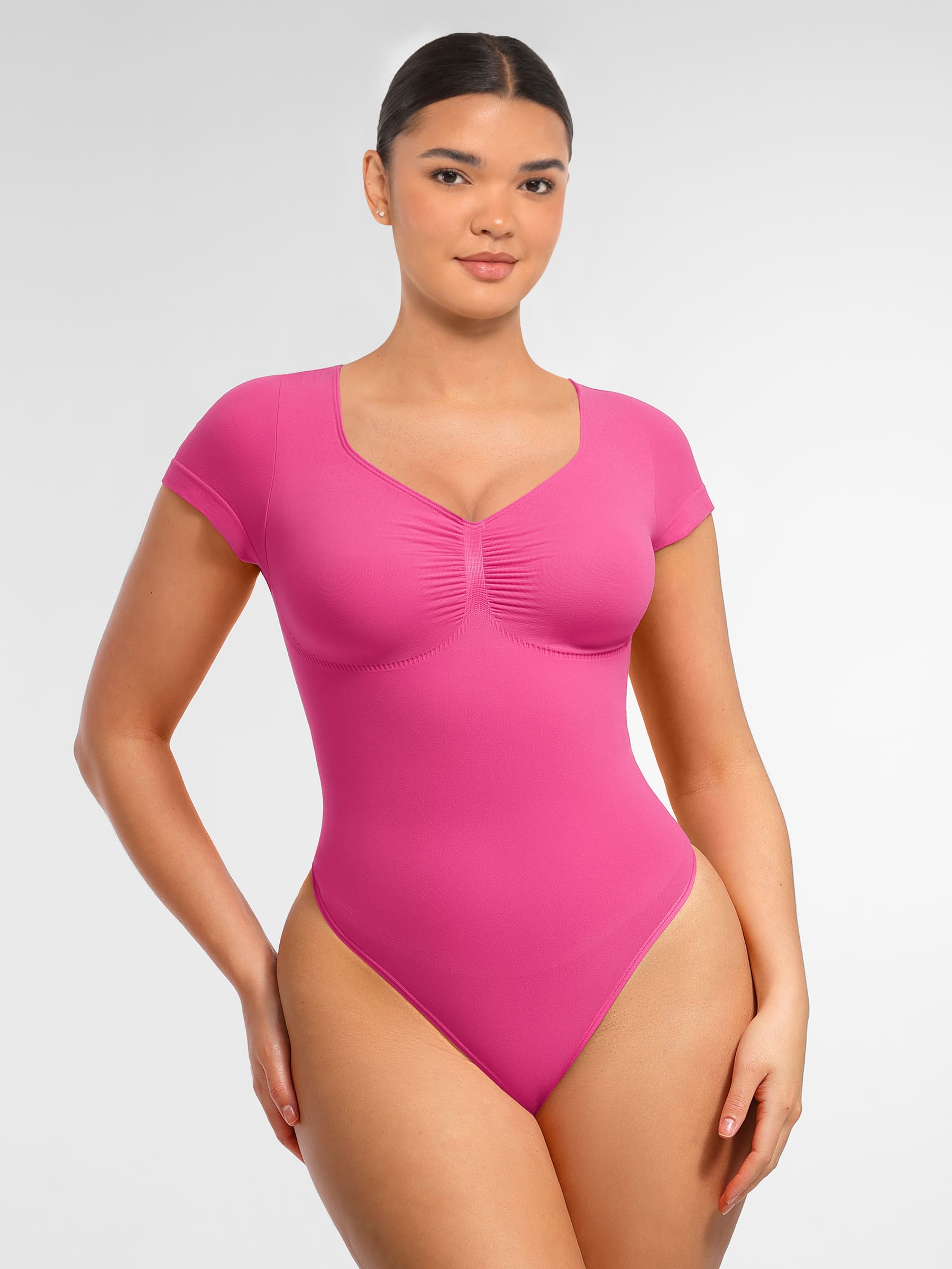 Feelingirl Tummy Control Seamless Short-Sleeve Bodysuit [BOGO]