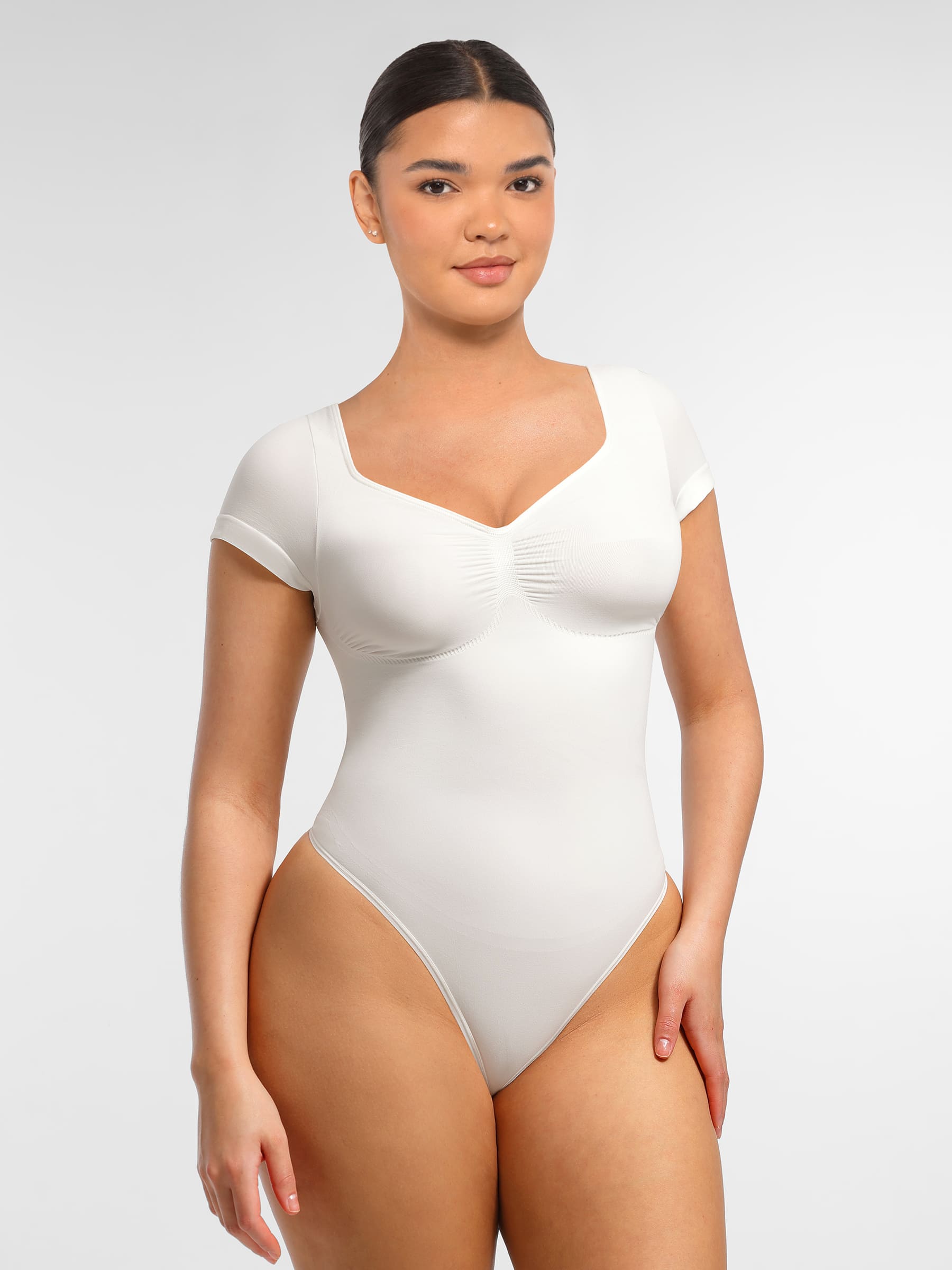 Feelingirl Tummy Control Seamless Short-Sleeve Bodysuit [BOGO]