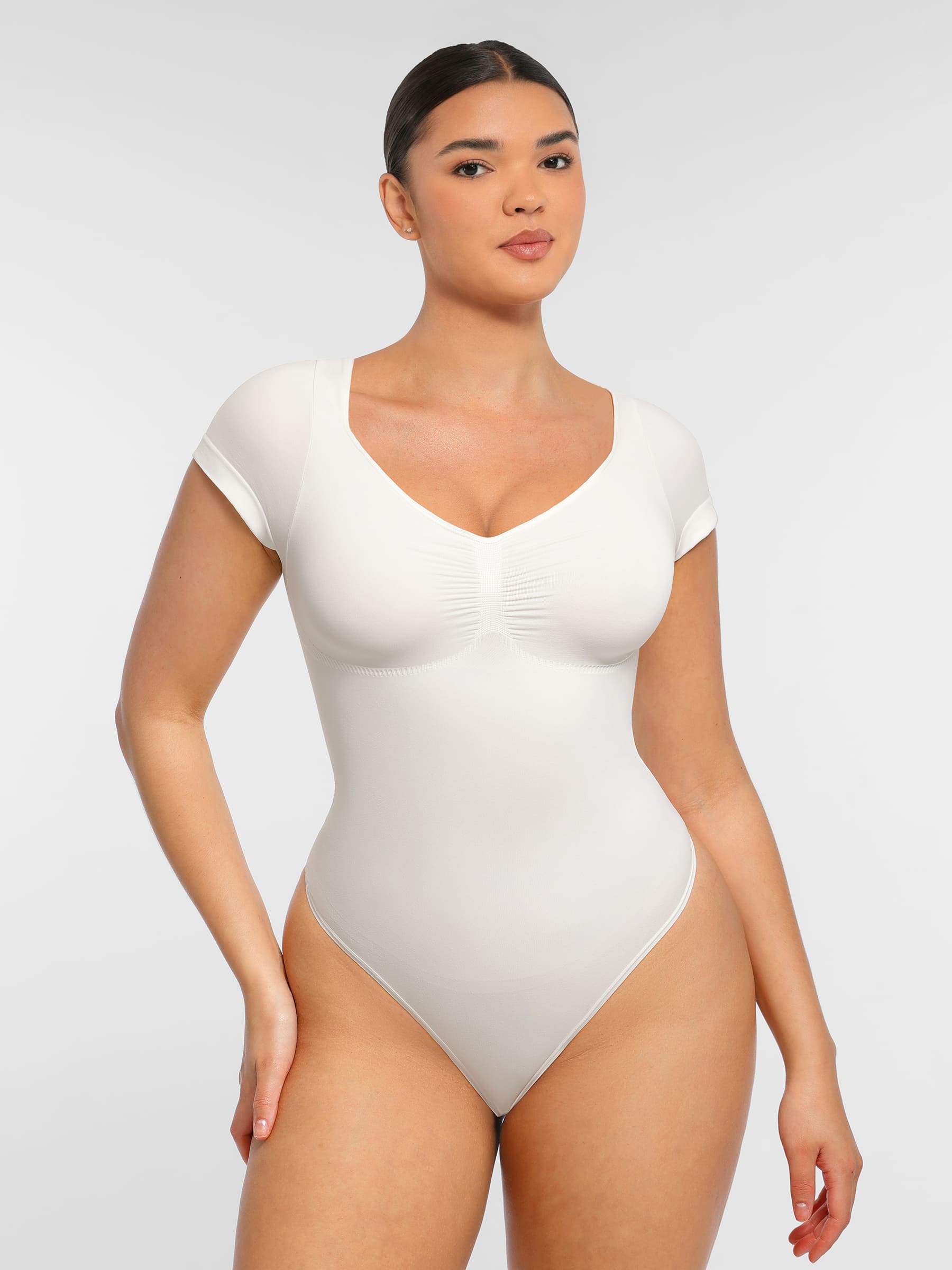 Feelingirl Tummy Control Seamless Short-Sleeve Bodysuit [BOGO]