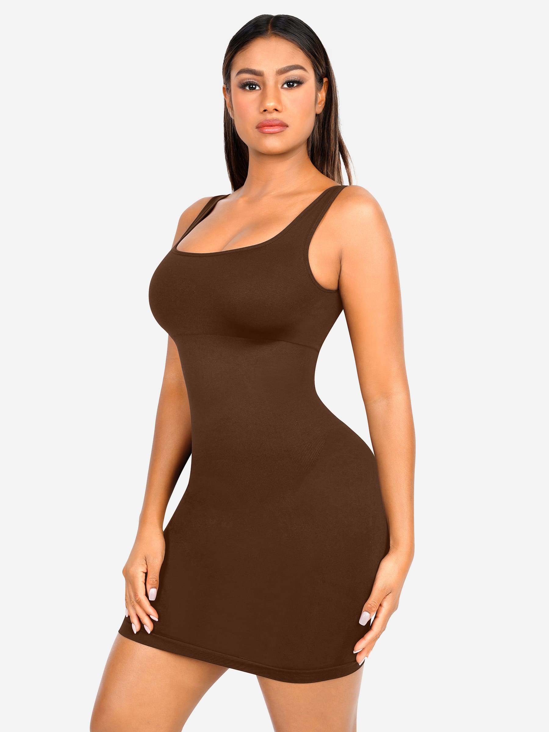 Feelingirl Seamless Square Neck Shaping Dress