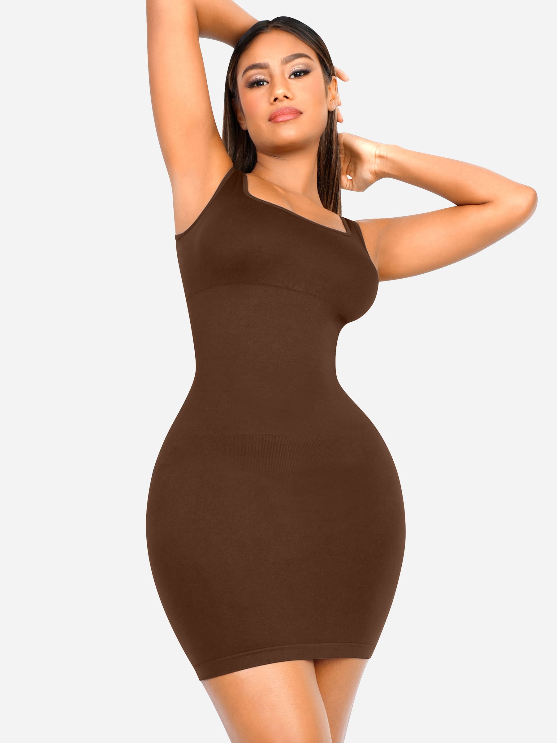 Feelingirl Seamless Square Neck Shaping Dress