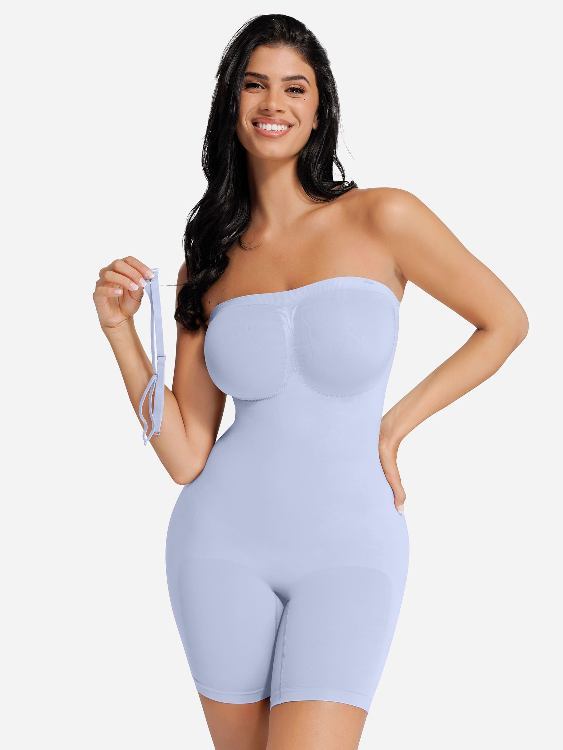 Feelingirl Seamless Strapless Bodysuit with Removable Straps