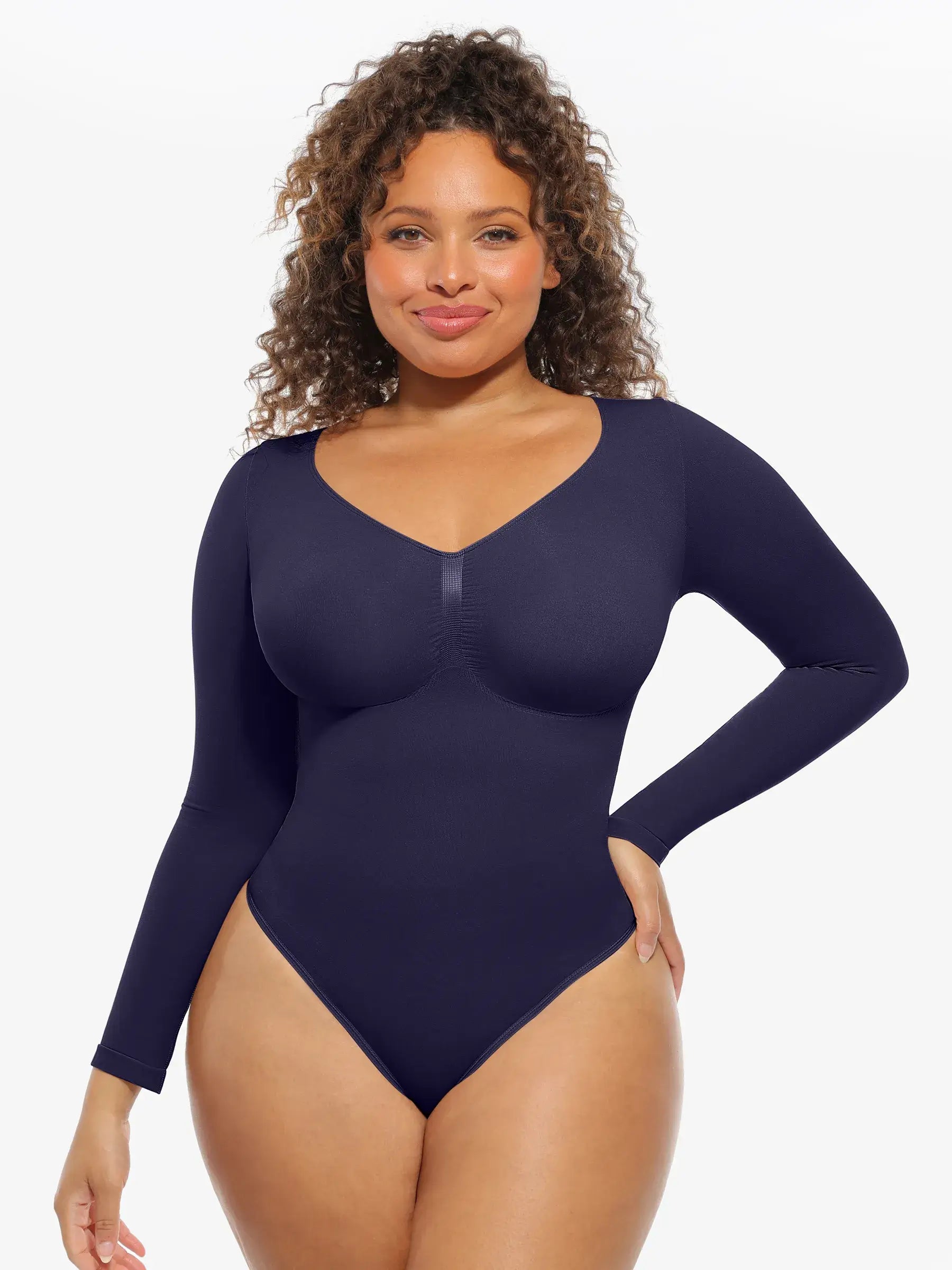Feelingirl Seamless Supportive Long Sleeve Tummy Control Bodysuit [BOGO]