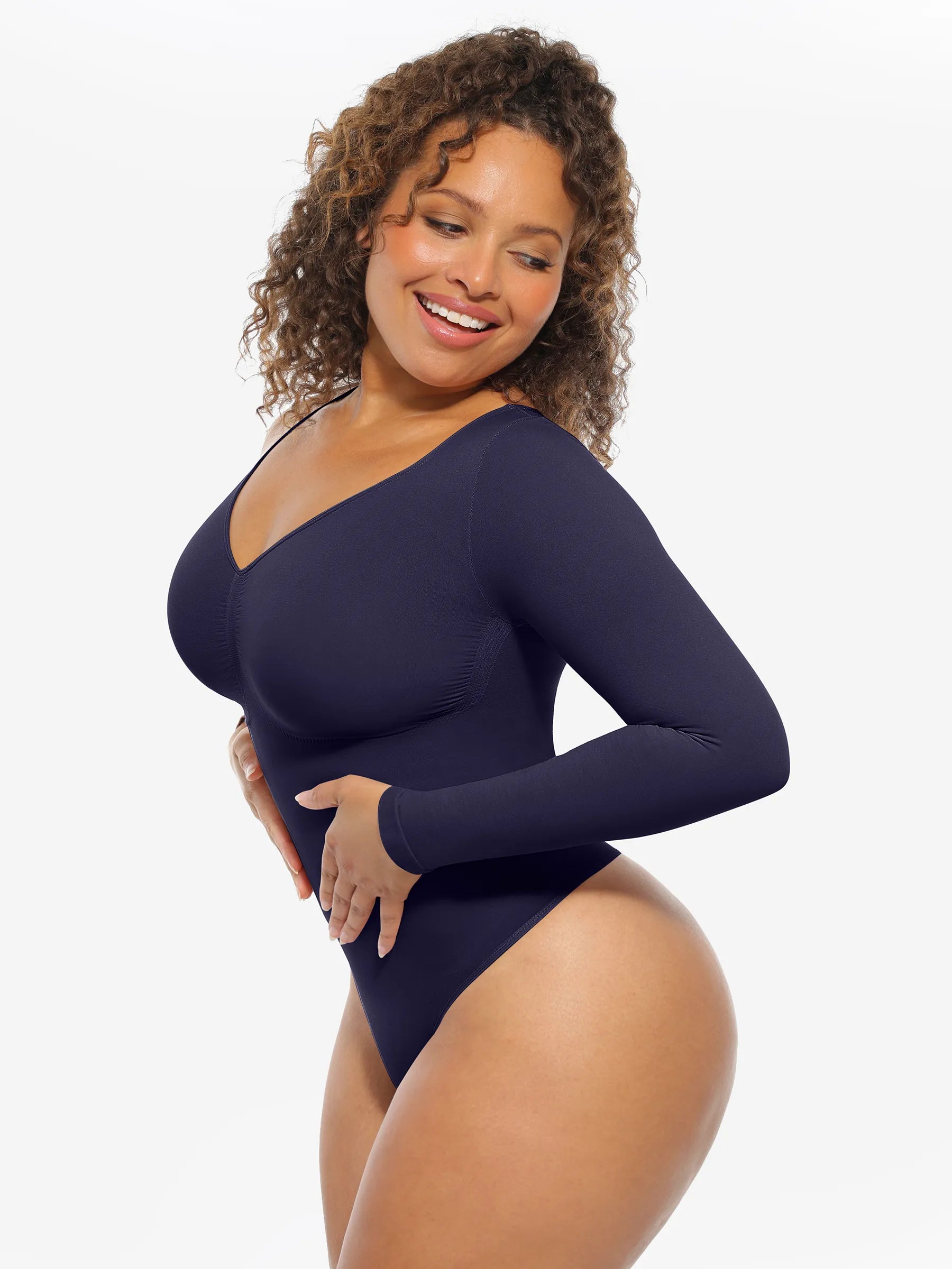 Feelingirl Seamless Supportive Long Sleeve Tummy Control Bodysuit [BOGO]