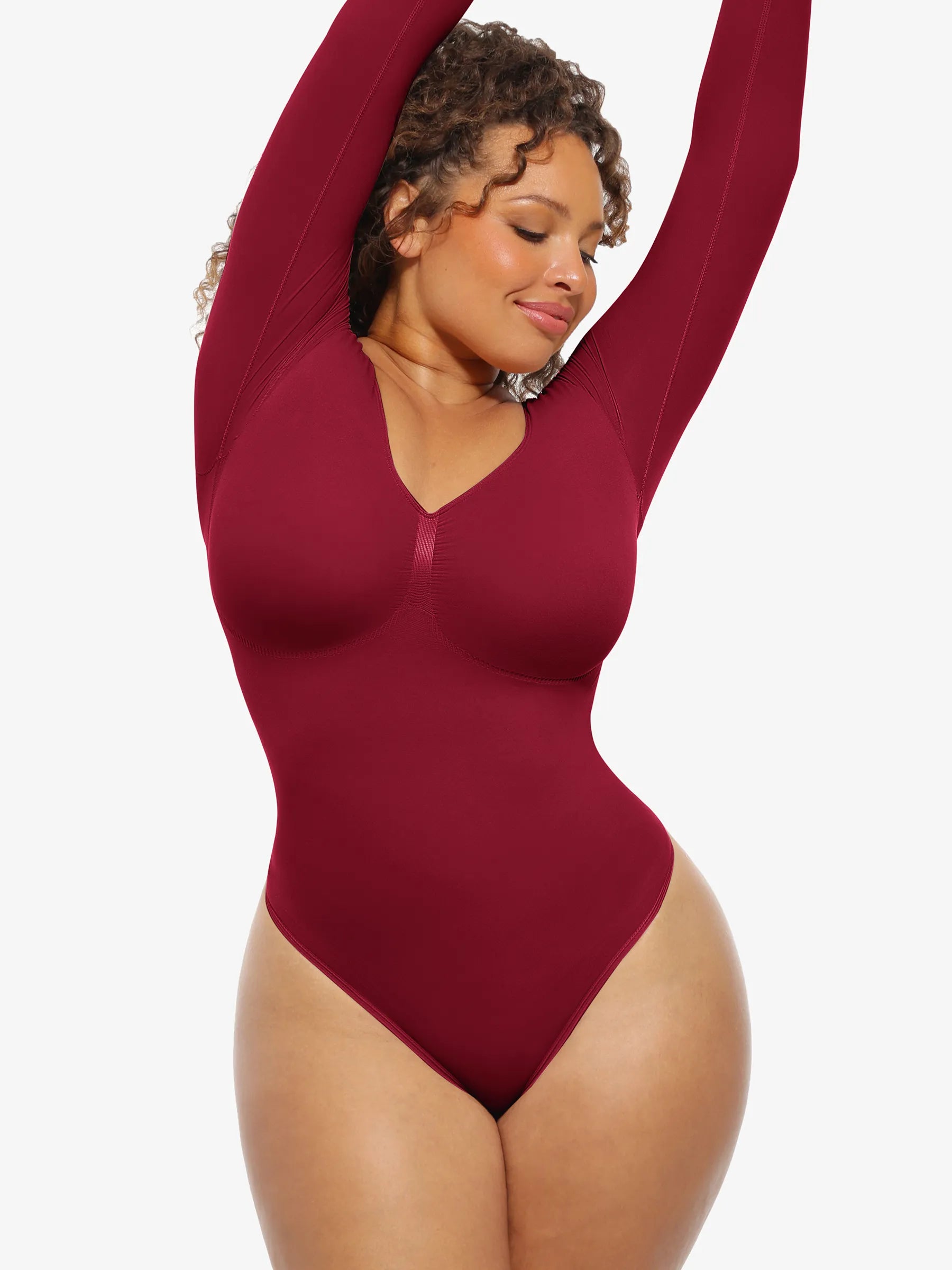 Feelingirl Seamless Supportive Long Sleeve Tummy Control Bodysuit [BOGO]