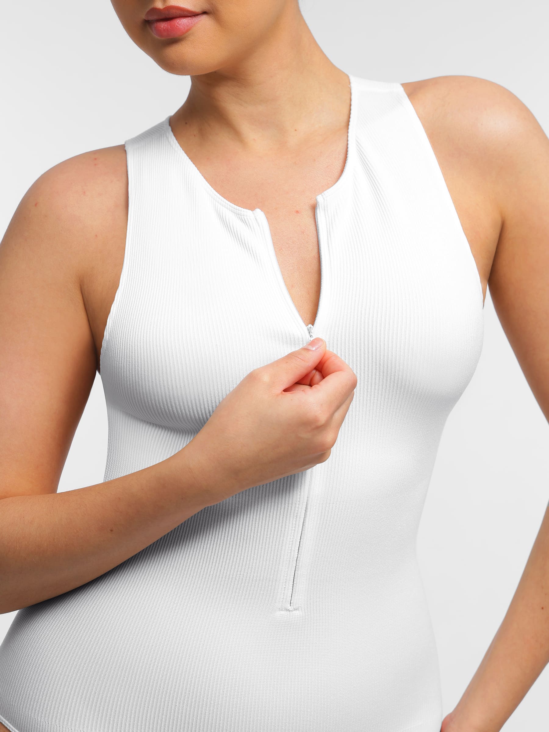 Feelingirl Seamless Tummy Control Invisible Zipper Shaping Bodysuit