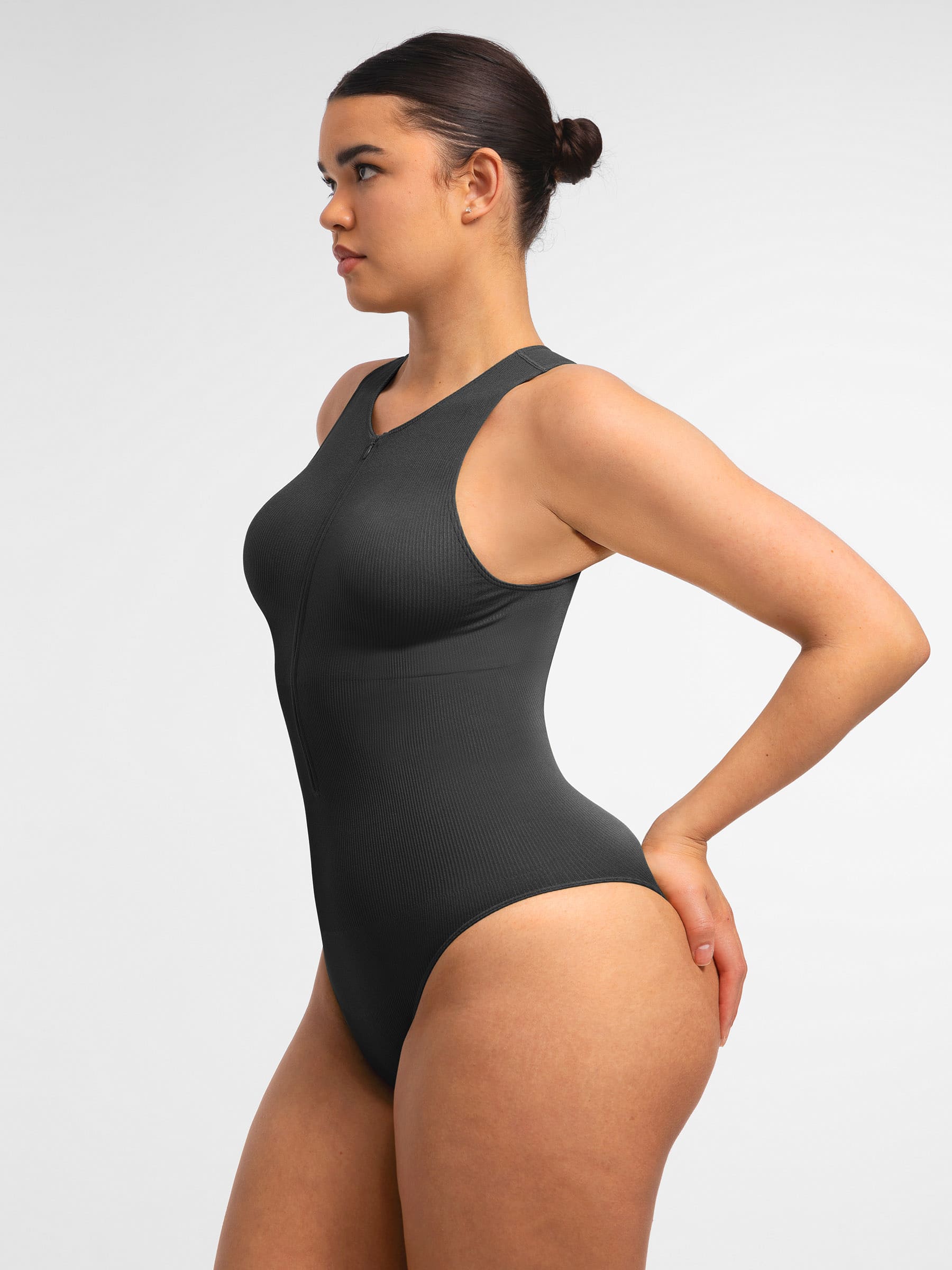 Feelingirl Seamless Tummy Control Invisible Zipper Shaping Bodysuit
