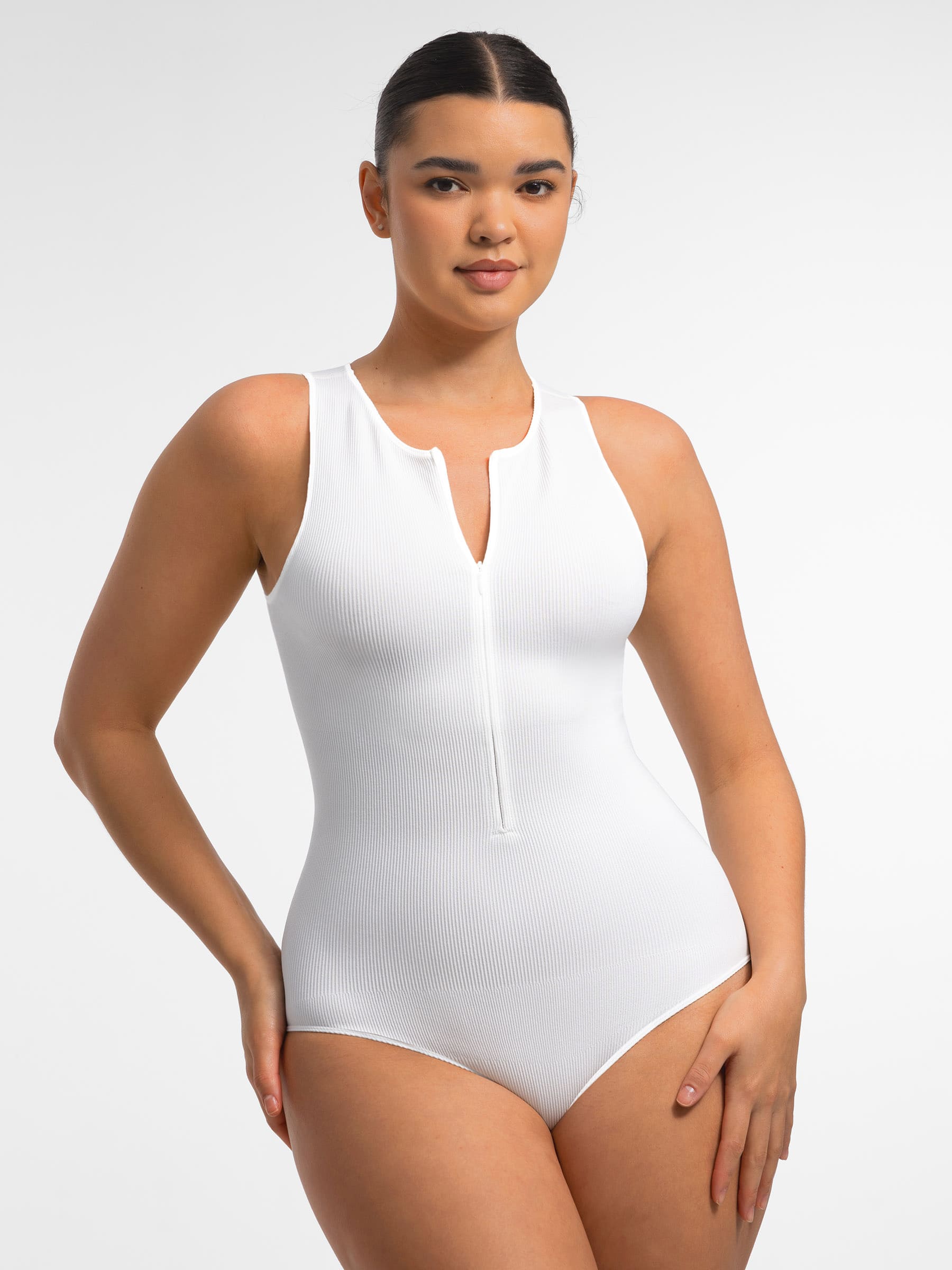 Feelingirl Seamless Tummy Control Invisible Zipper Shaping Bodysuit