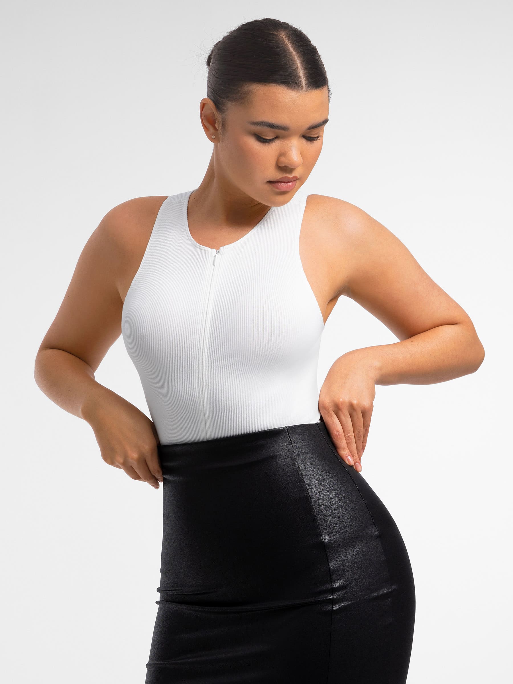 Feelingirl Seamless Tummy Control Invisible Zipper Shaping Bodysuit