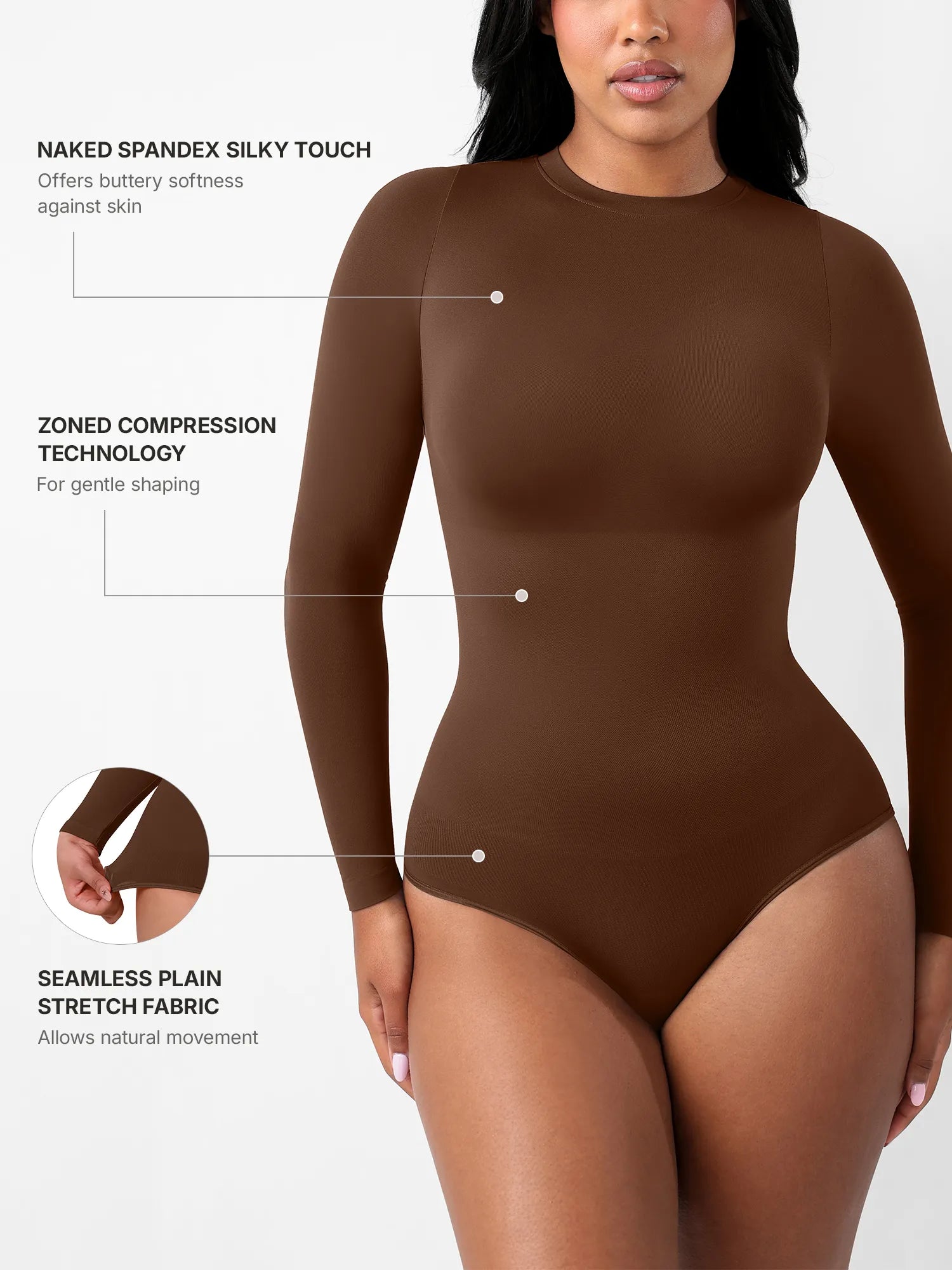 Feelingirl Seamless Ultra-Soft Long-Sleeve Bodysuit [BOGO]