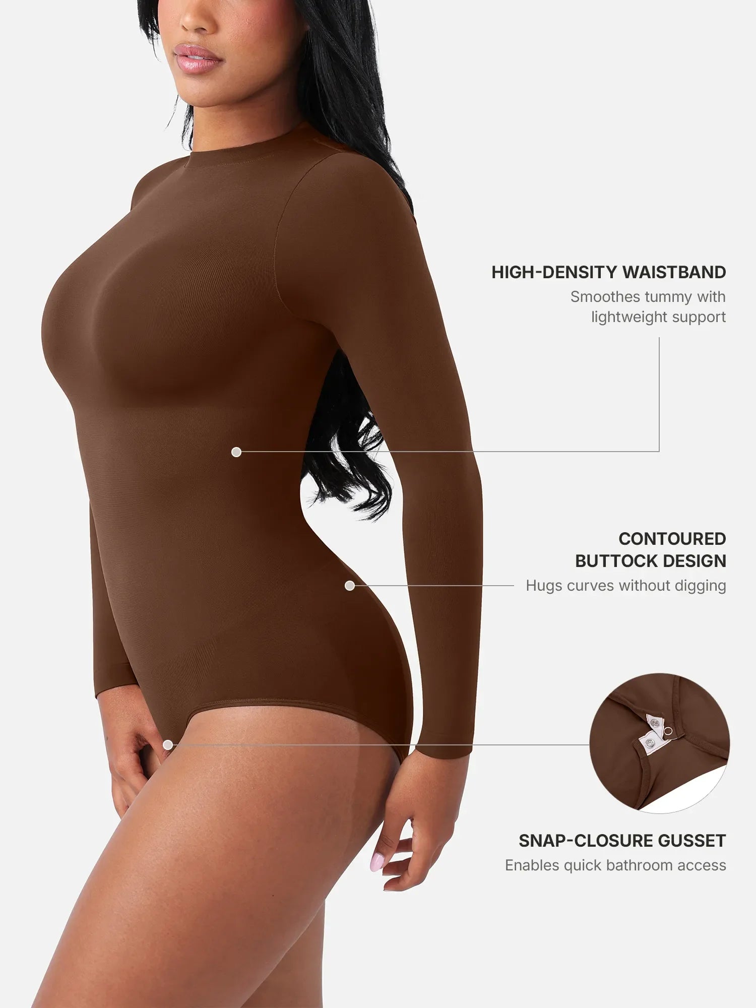 Feelingirl Seamless Ultra-Soft Crew Neck Bodysuit