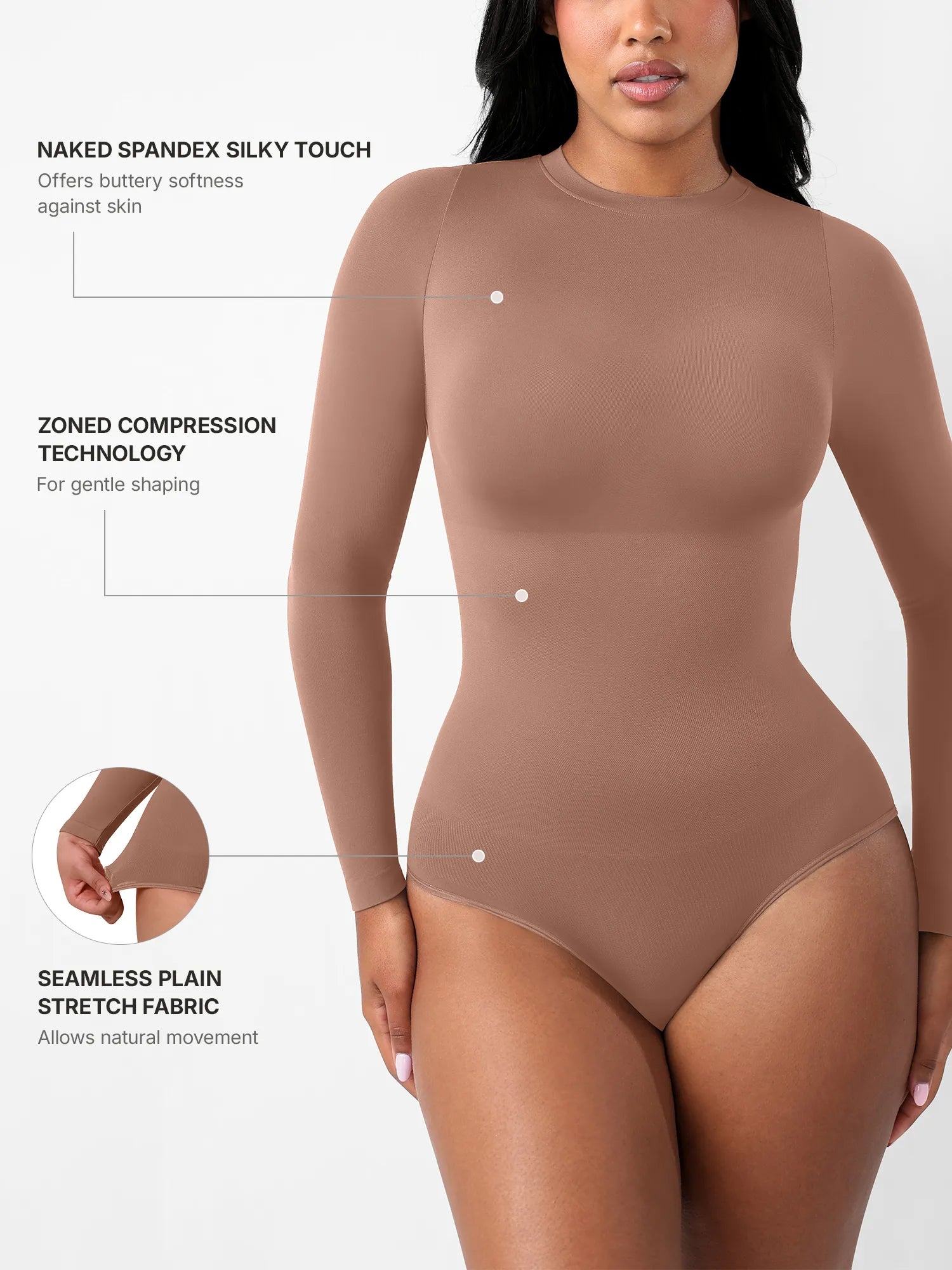 Feelingirl Seamless Ultra-Soft Long-Sleeve Bodysuit [BOGO]