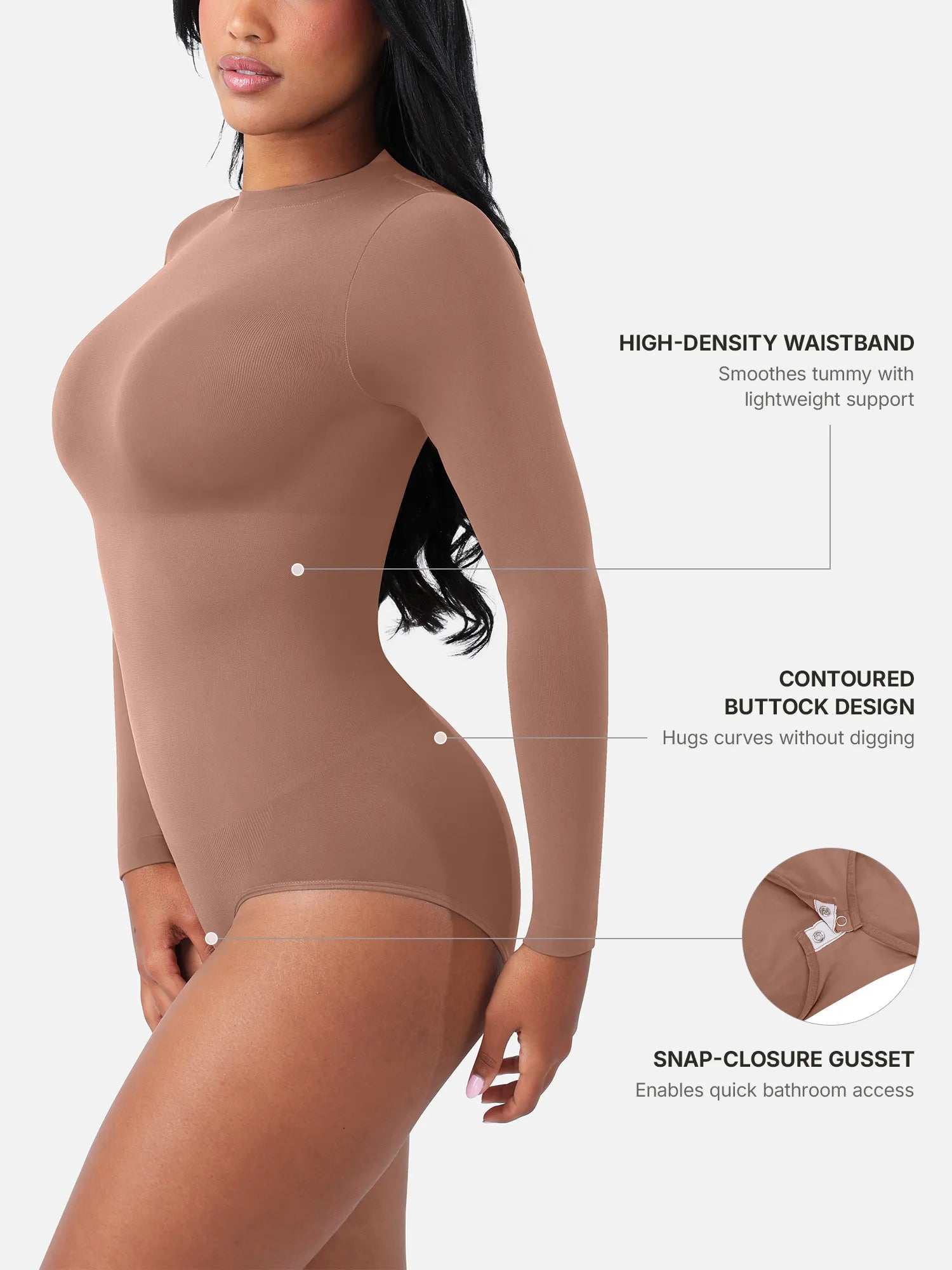 Feelingirl Seamless Ultra-Soft Long-Sleeve Bodysuit [BOGO]