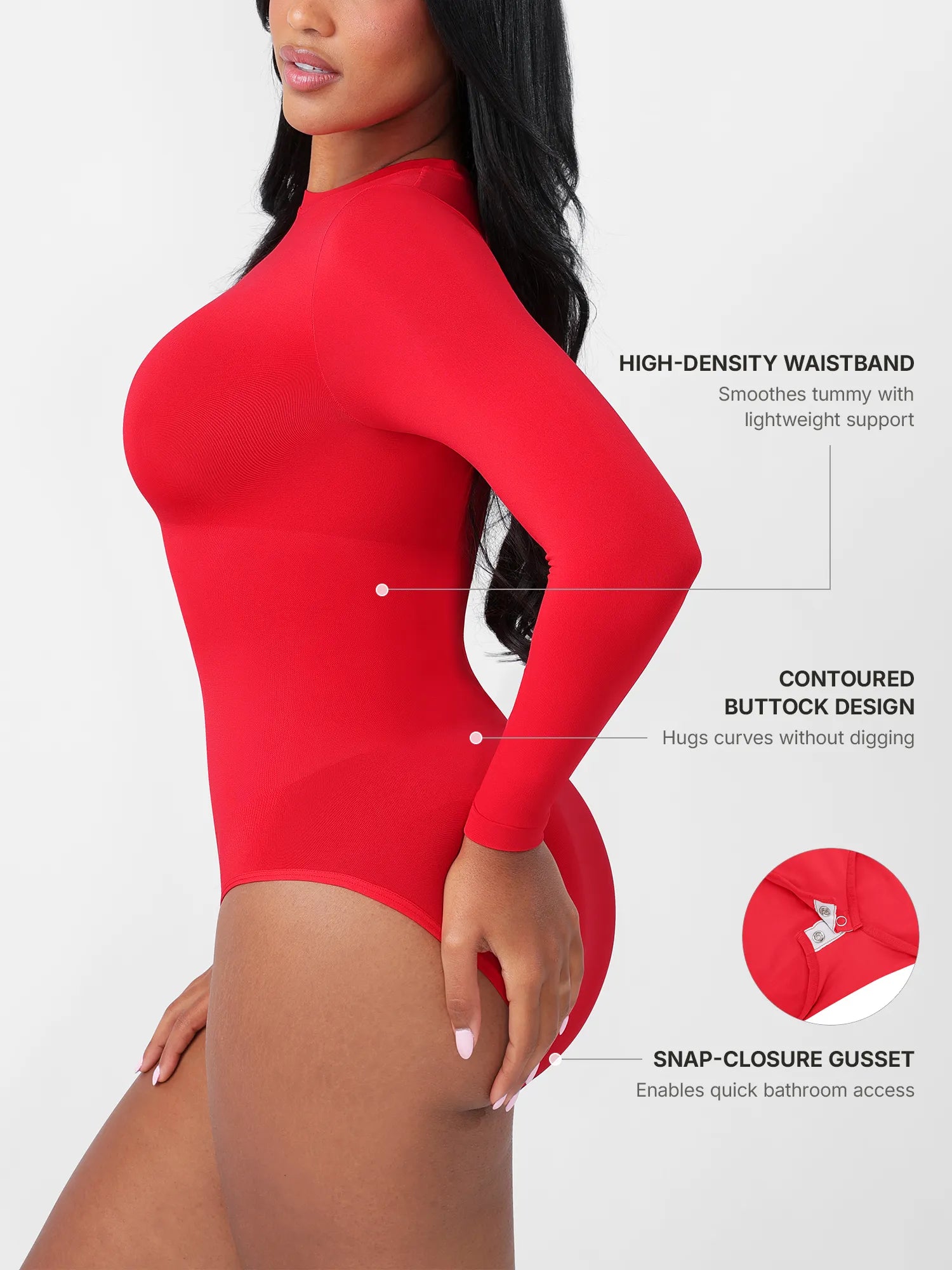 Feelingirl Seamless Ultra-Soft Crew Neck Bodysuit