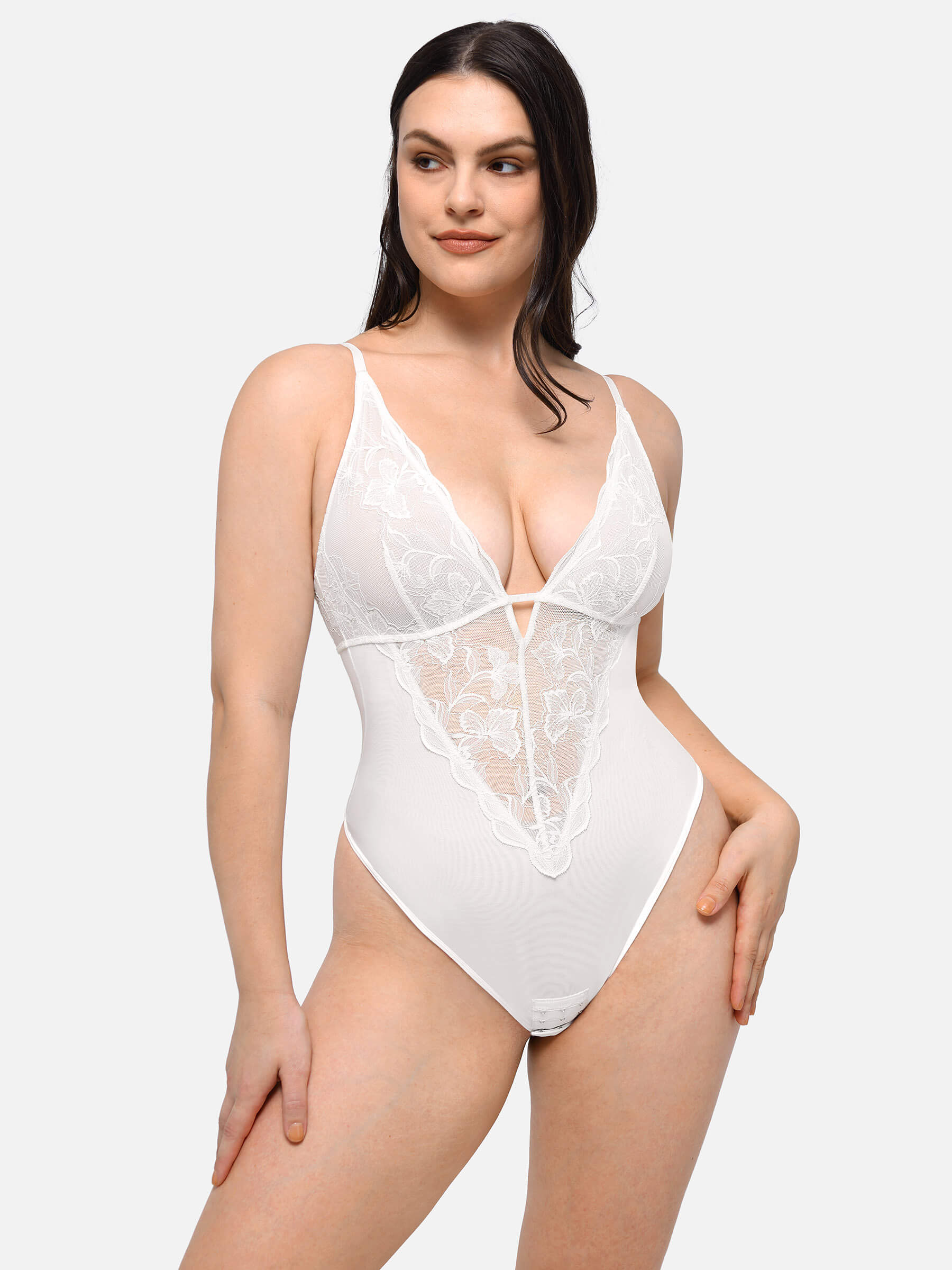 Feelingirl Lace Thong Shapewear Bodysuit
