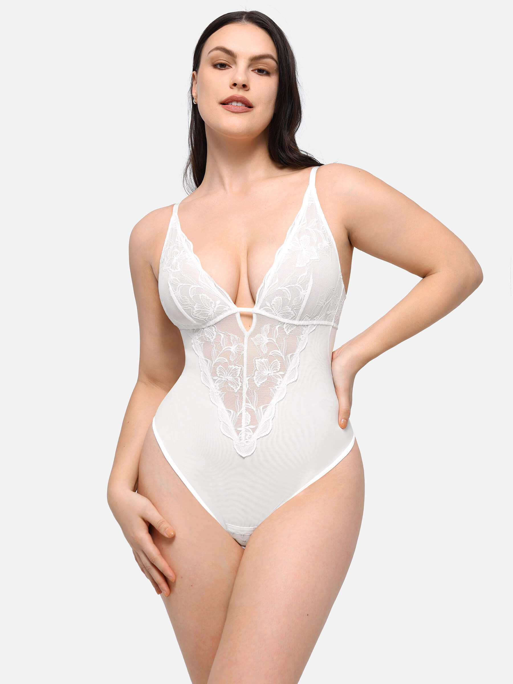 Feelingirl Lace Thong Shapewear Bodysuit