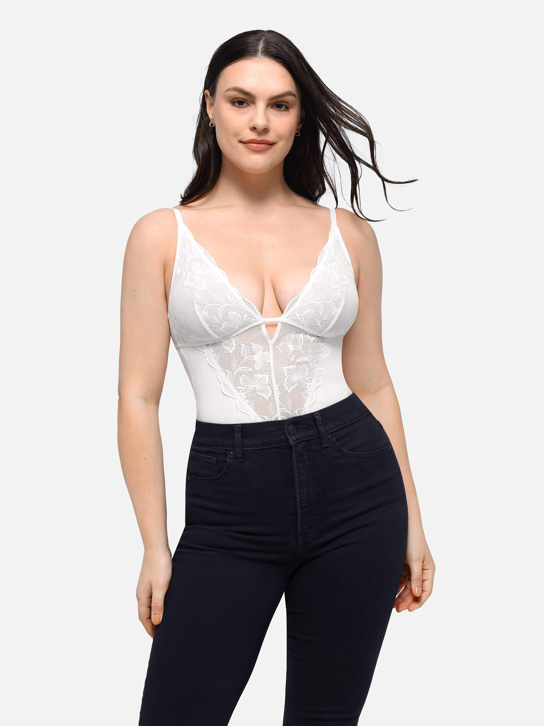 Feelingirl Lace Shapewear Thong Shaping Bodysuit