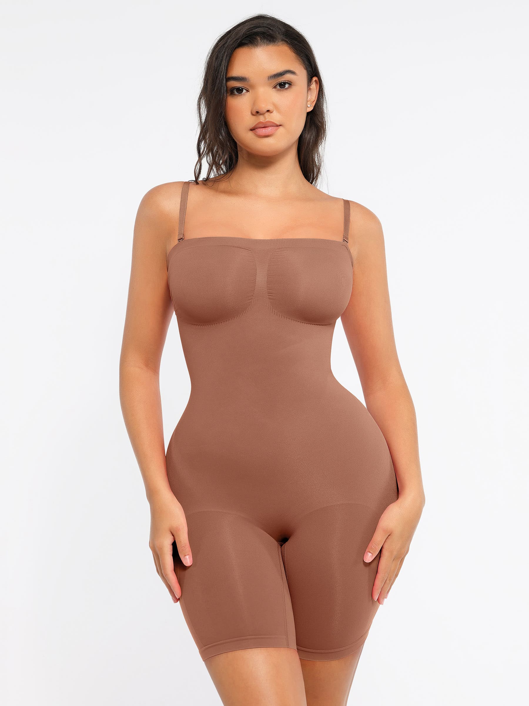 Feelingirl Strapless Seamless Bodysuit with Removable Straps
