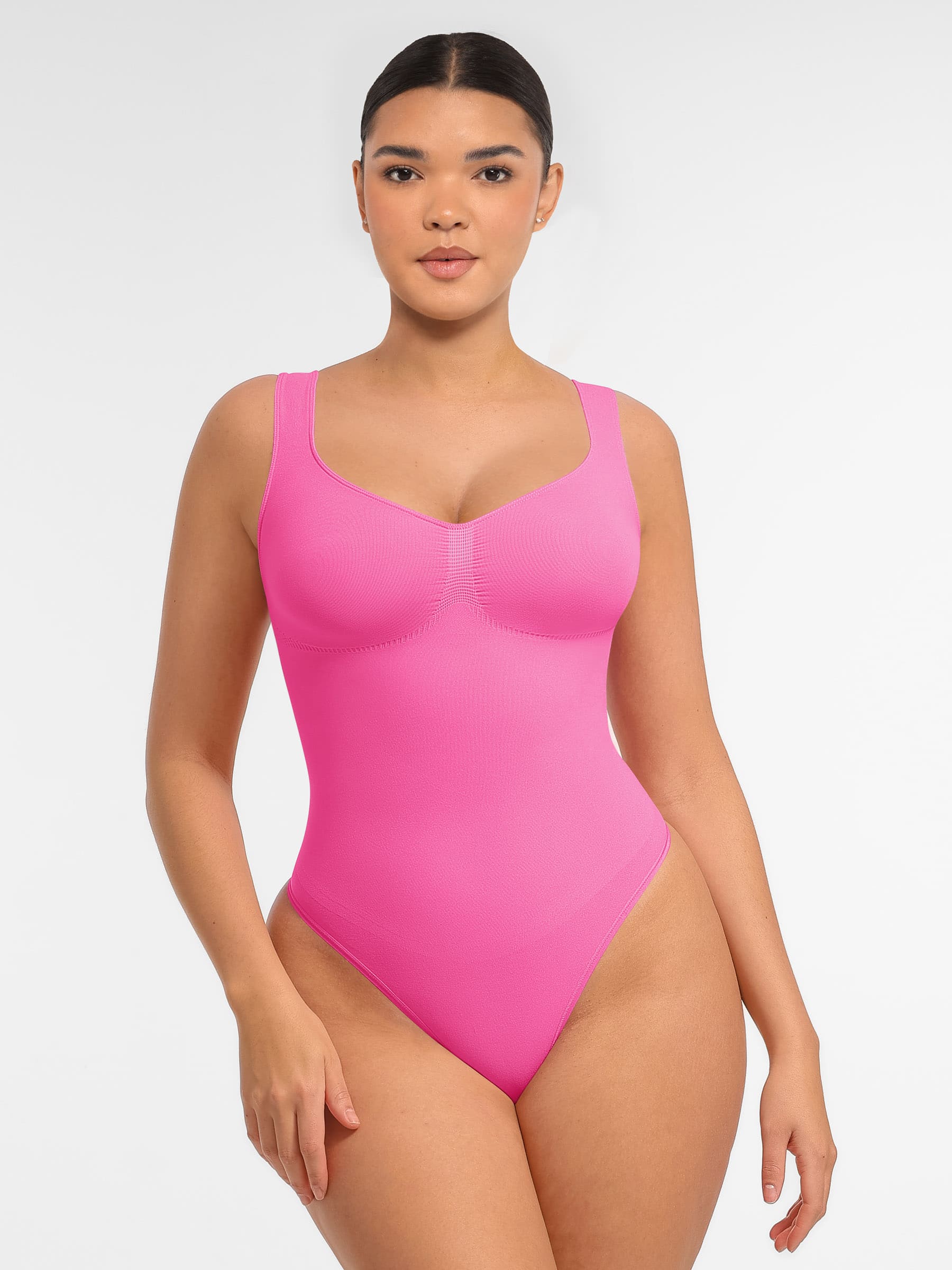 Feelingirl Tummy Control Seamless Wide Strap Bodysuit
