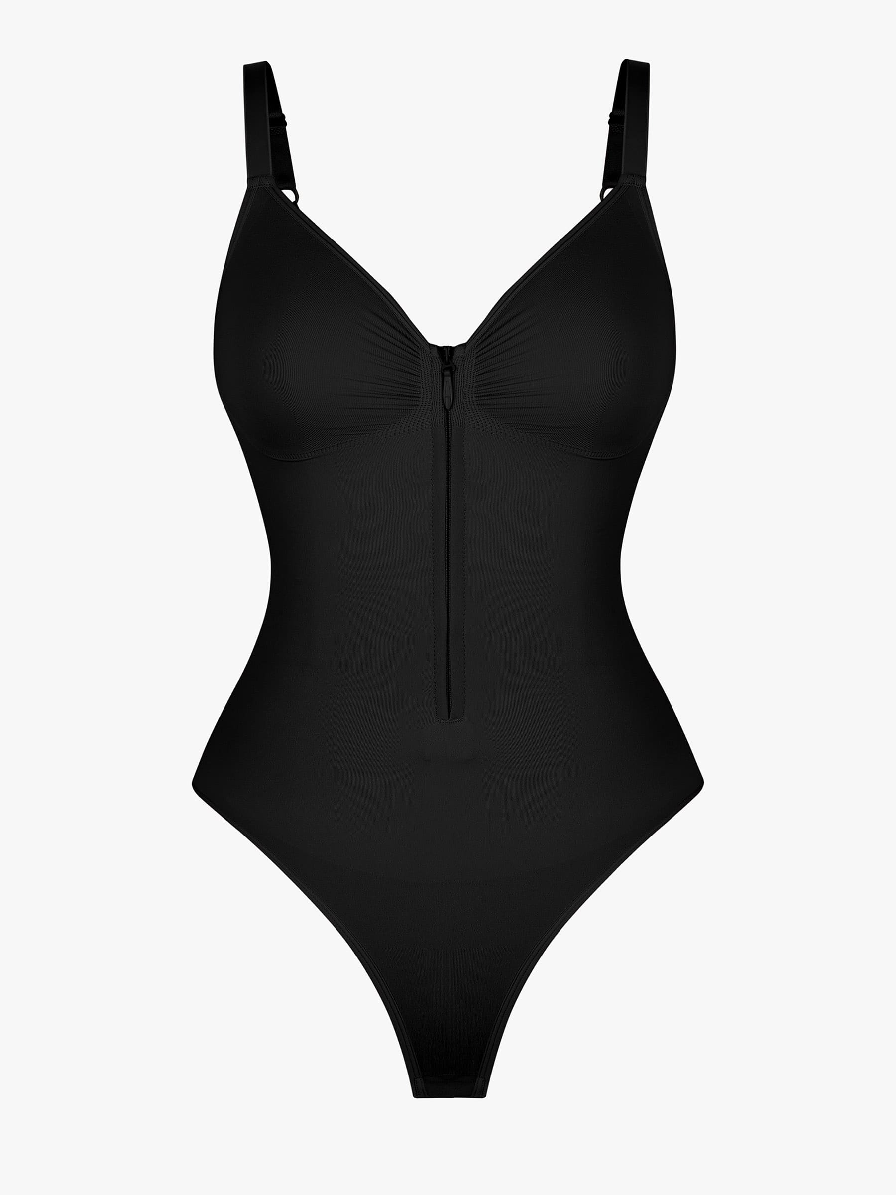Feelingirl Seamless Tummy Control Zipper Bodysuit