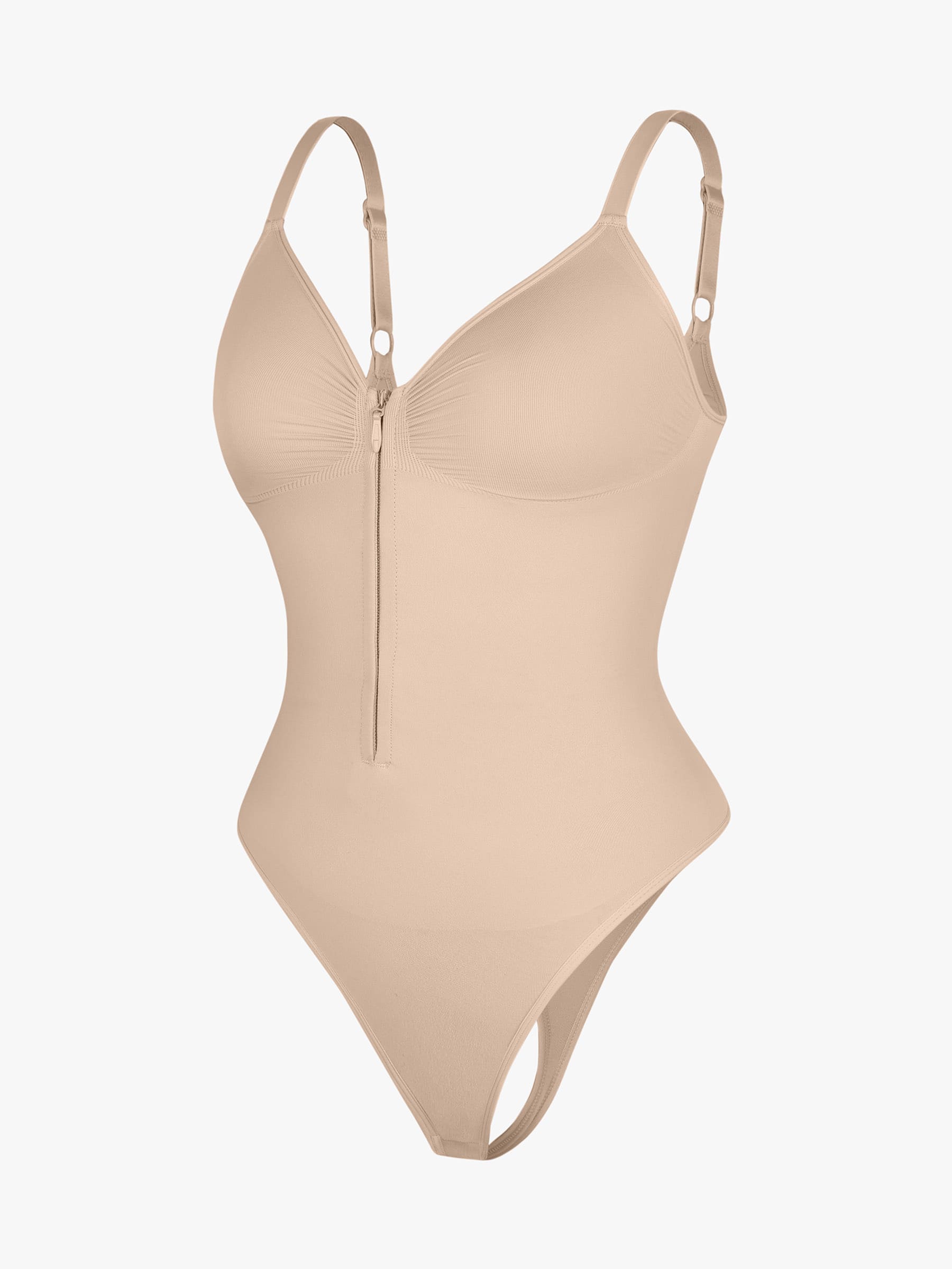 Feelingirl Seamless Tummy Control Zipper Bodysuit