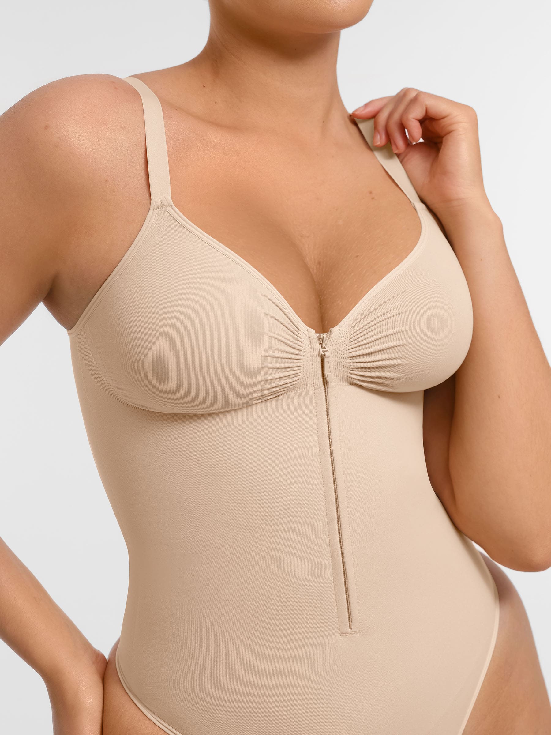 Feelingirl Tummy Control Seamless Zipper Shaping Bodysuit [BOGO]