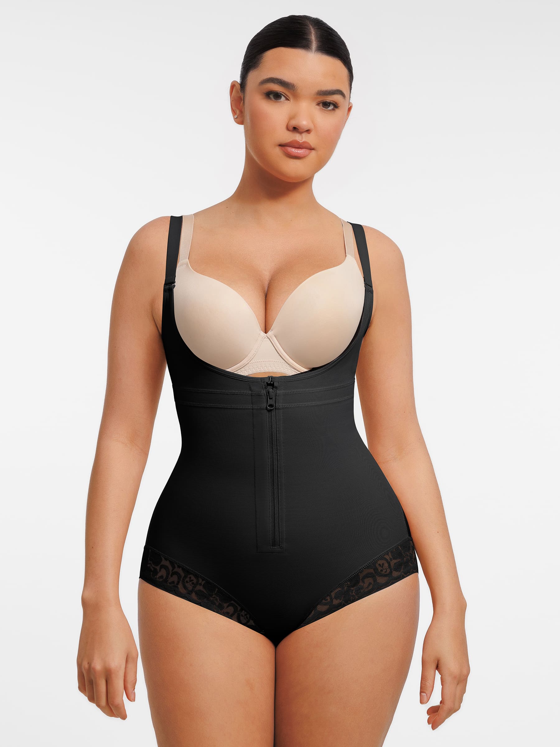 Feelingirl U-Plunge Front Adjustable Zipper Shapewear
