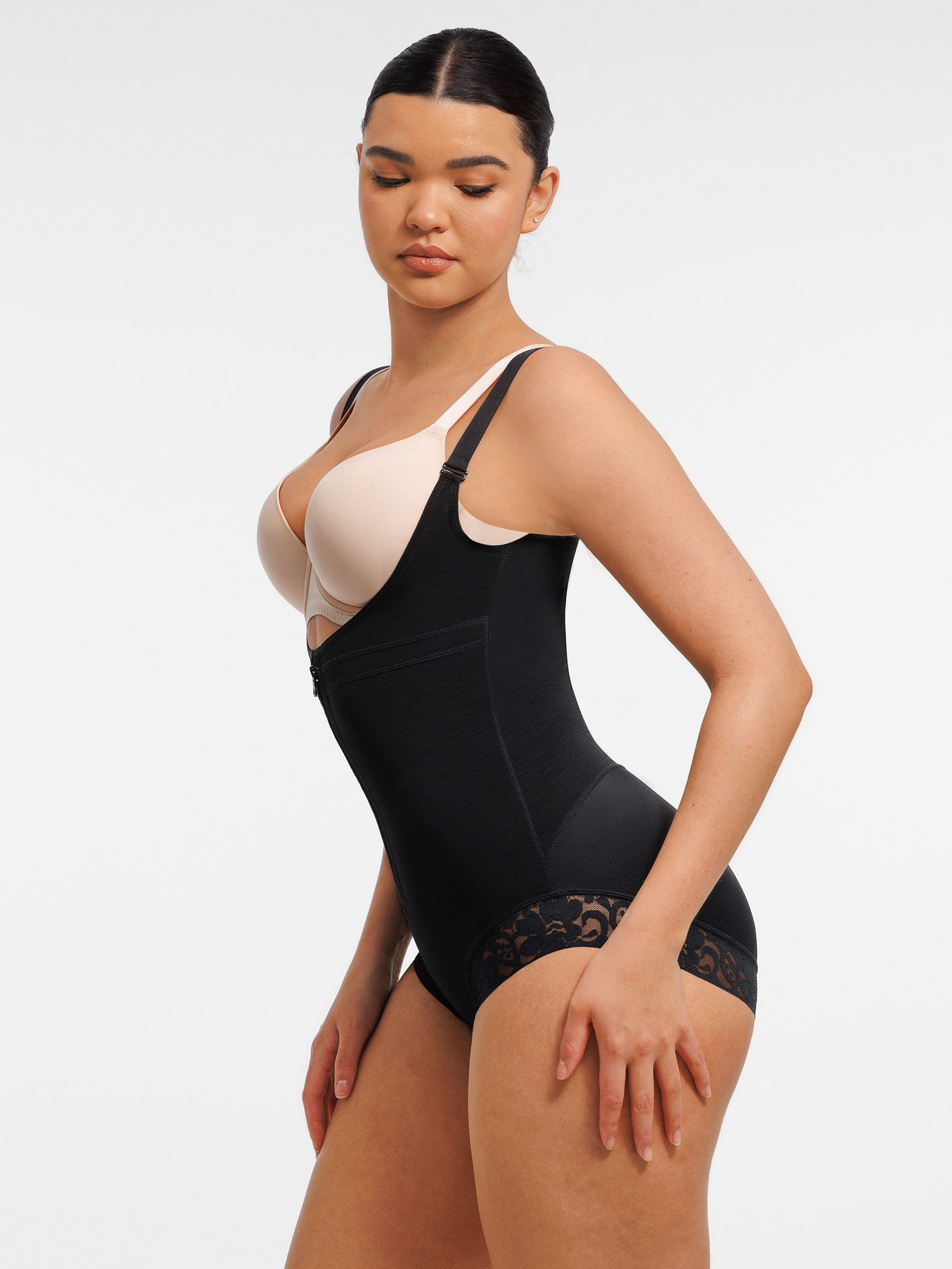Feelingirl U-Plunge Front Adjustable Zipper Shapewear