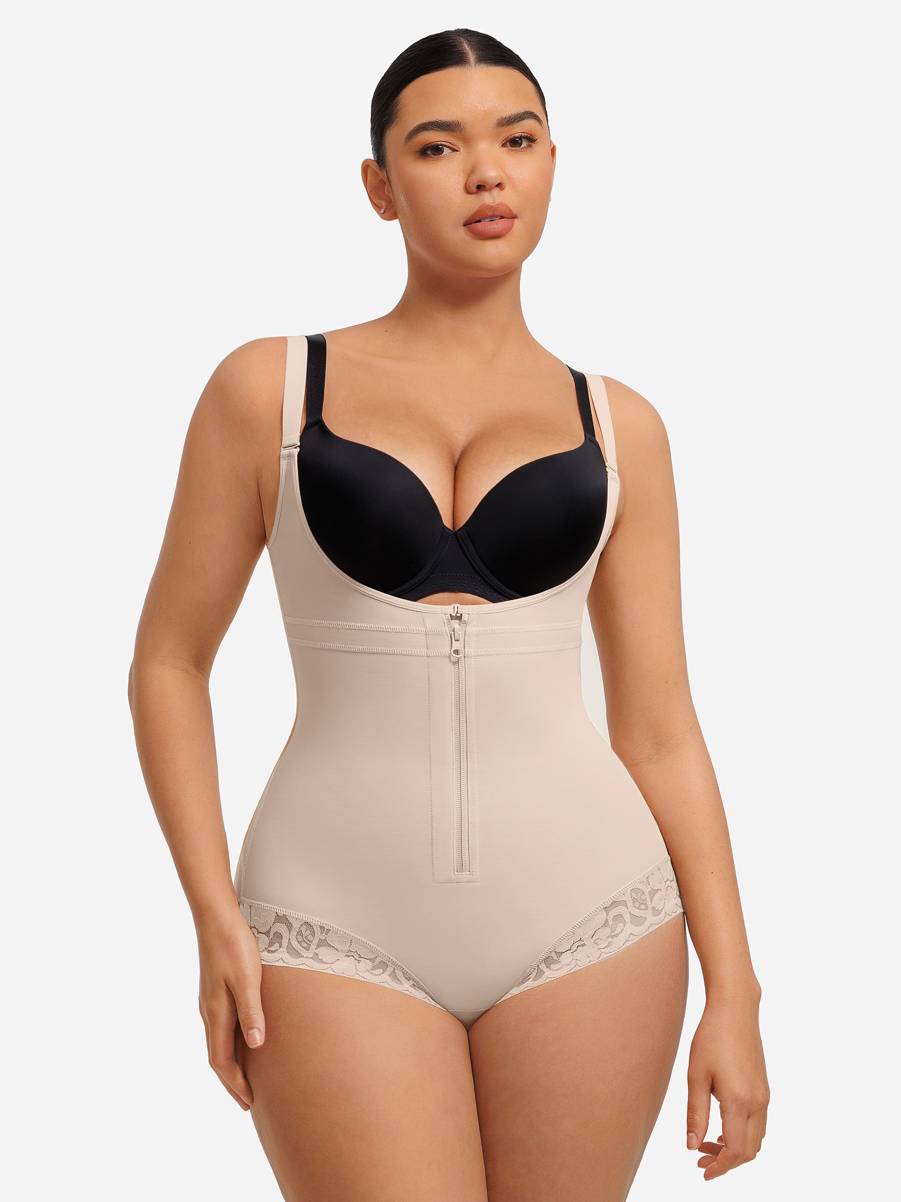 Feelingirl U-Plunge Front Adjustable Zipper Shapewear