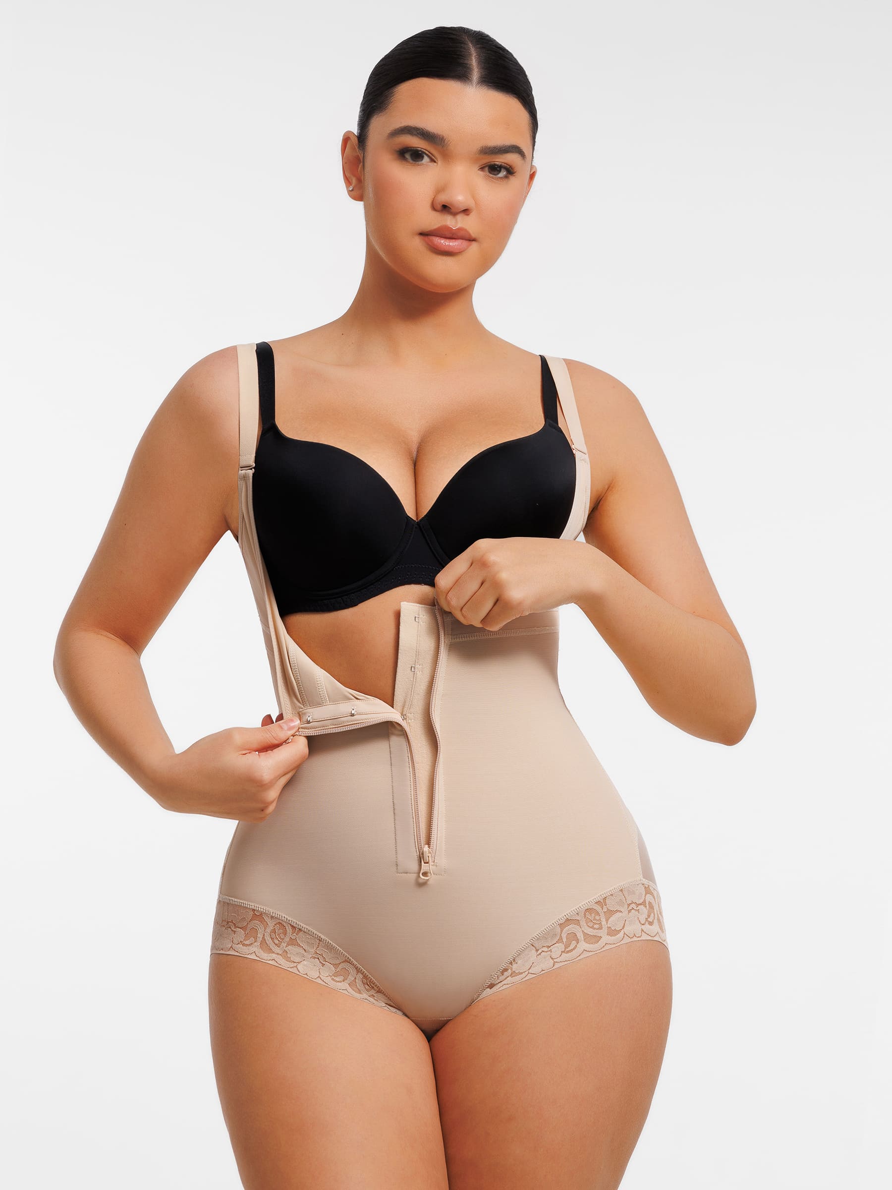 Feelingirl U-Plunge Front Adjustable Zipper Shapewear