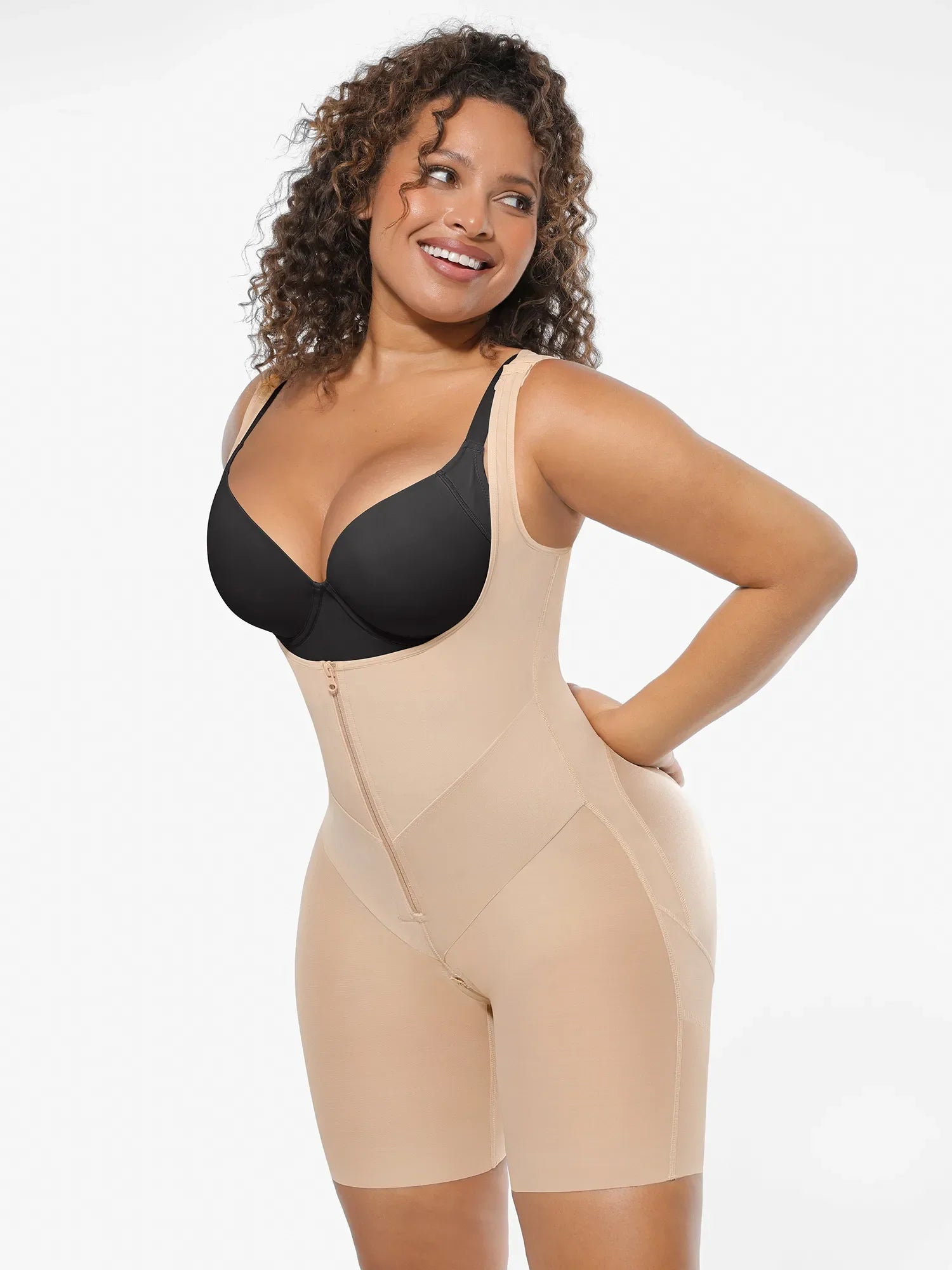 Feelingirl U-Shaped Shaping Lift Bodysuit & Unlined Soft Bra Bundle