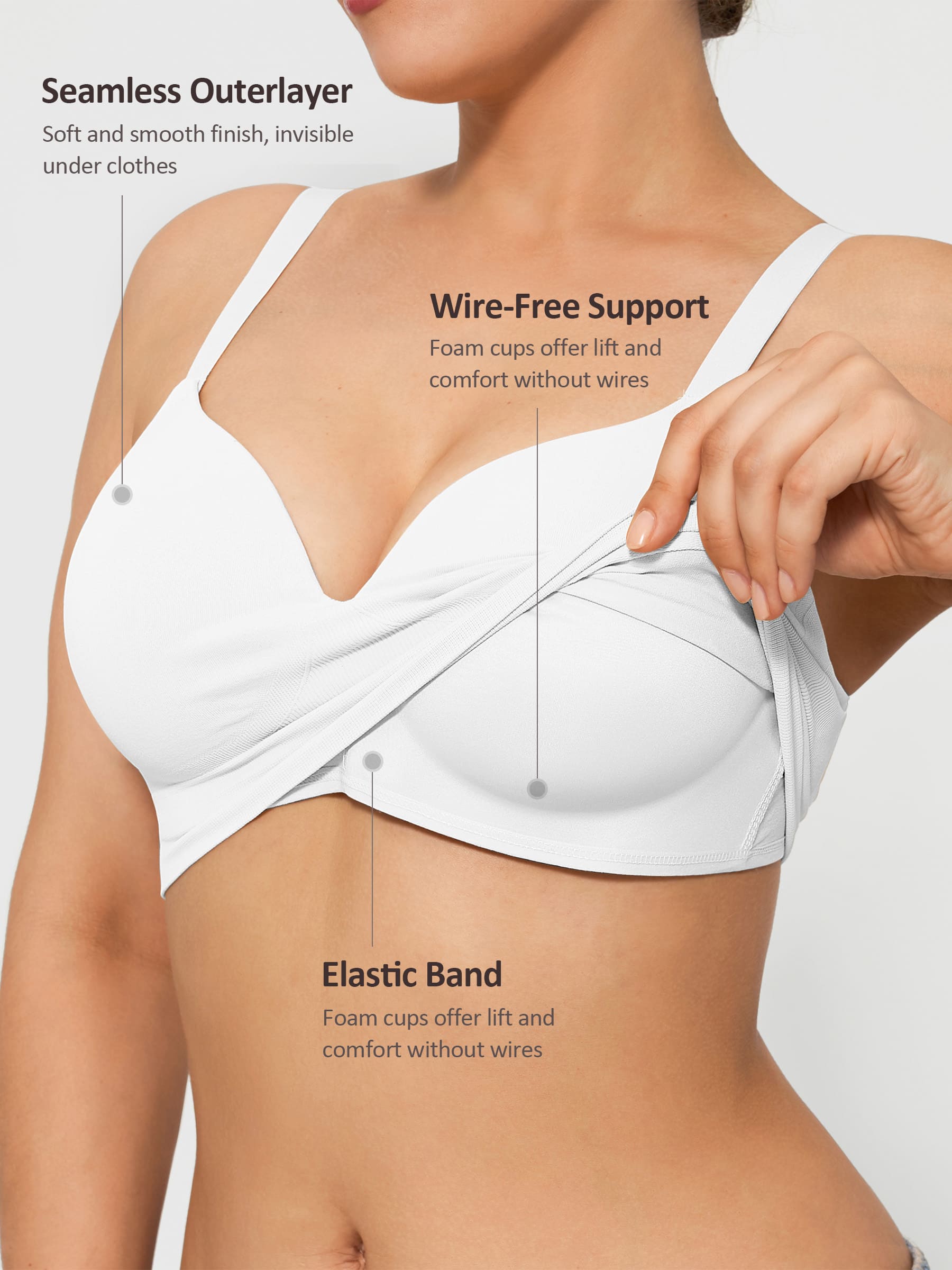 Feelingirl 1 Push-Up Seamless Bra + 1 Smooth Seamless Bra