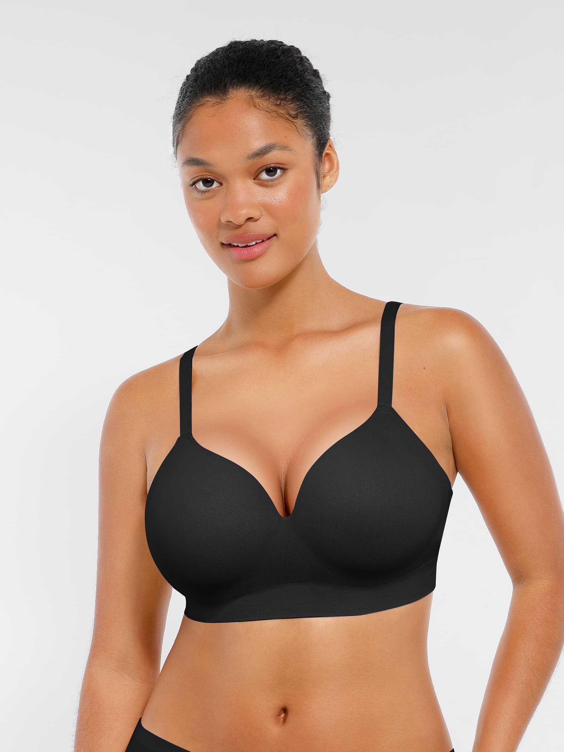 Feelingirl Wireless Seamless Push-Up V-neck Bra