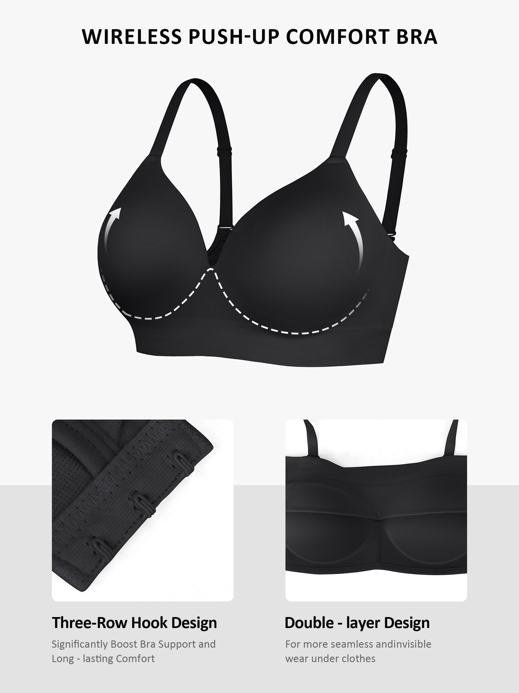 Feelingirl Push-Up Seamless Bra + Shaper Tank Top