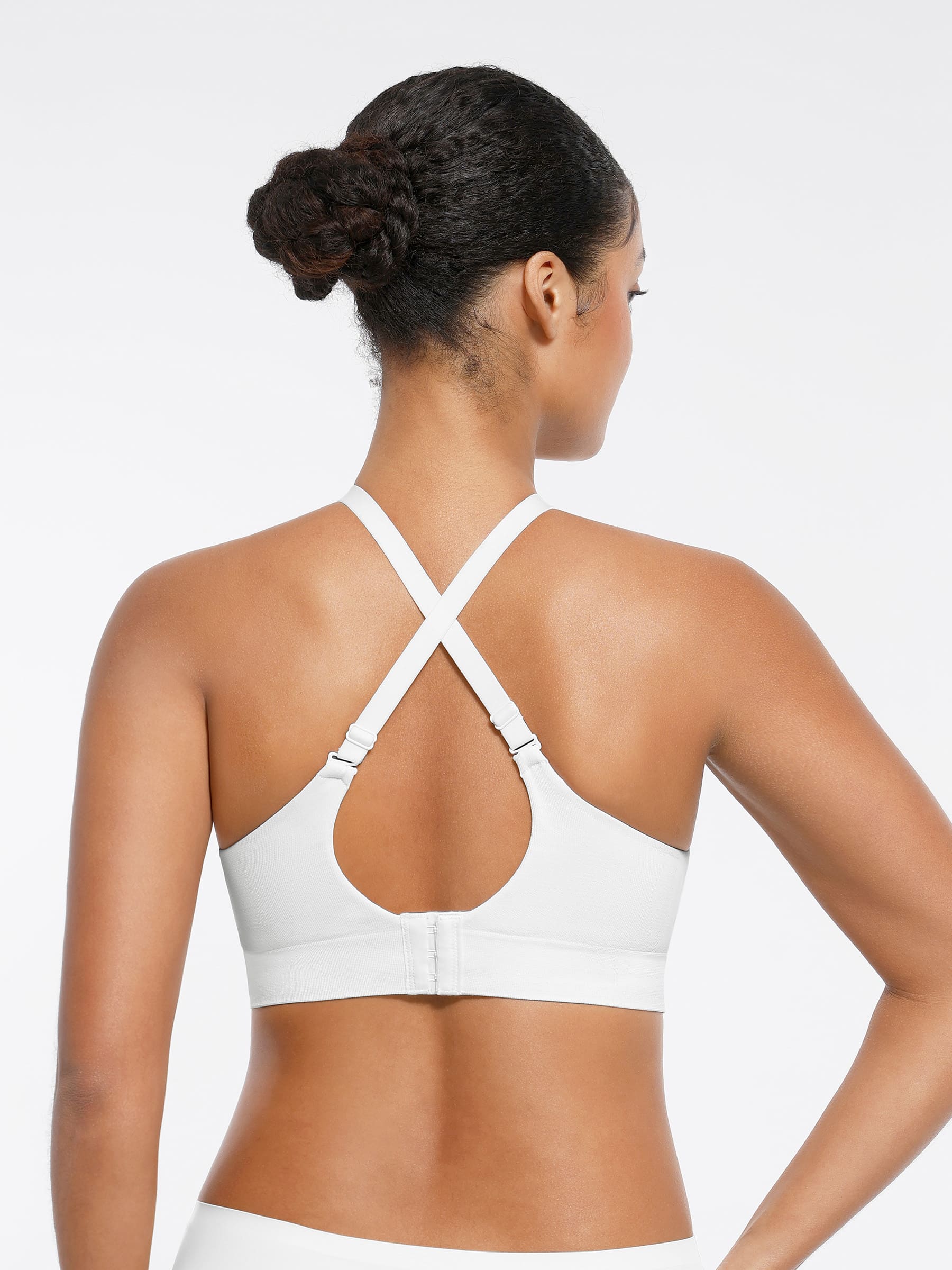 Feelingirl Wireless Seamless Push-Up V-neck Bra