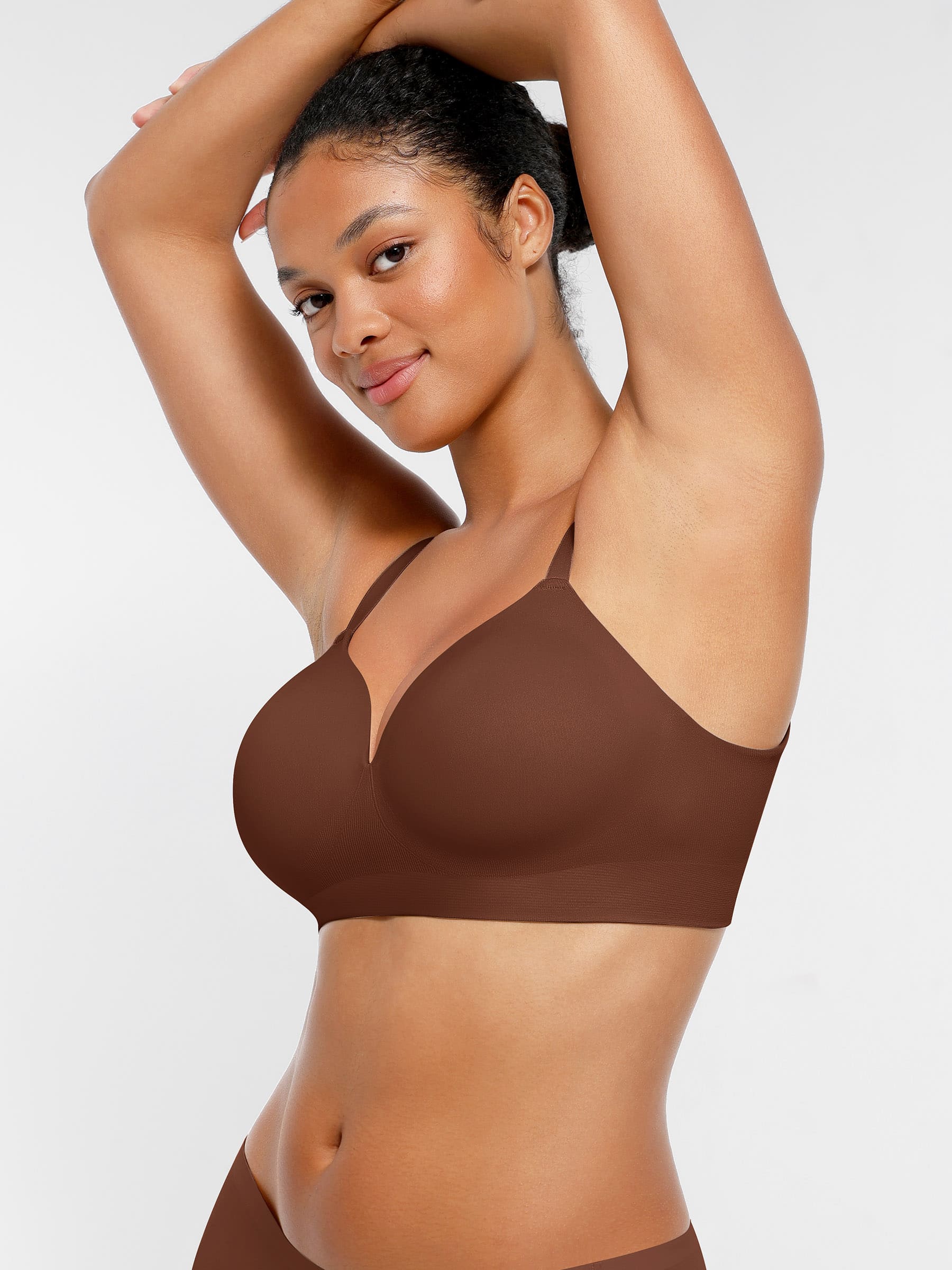 Feelingirl Wireless Seamless Push-Up V-neck Bra