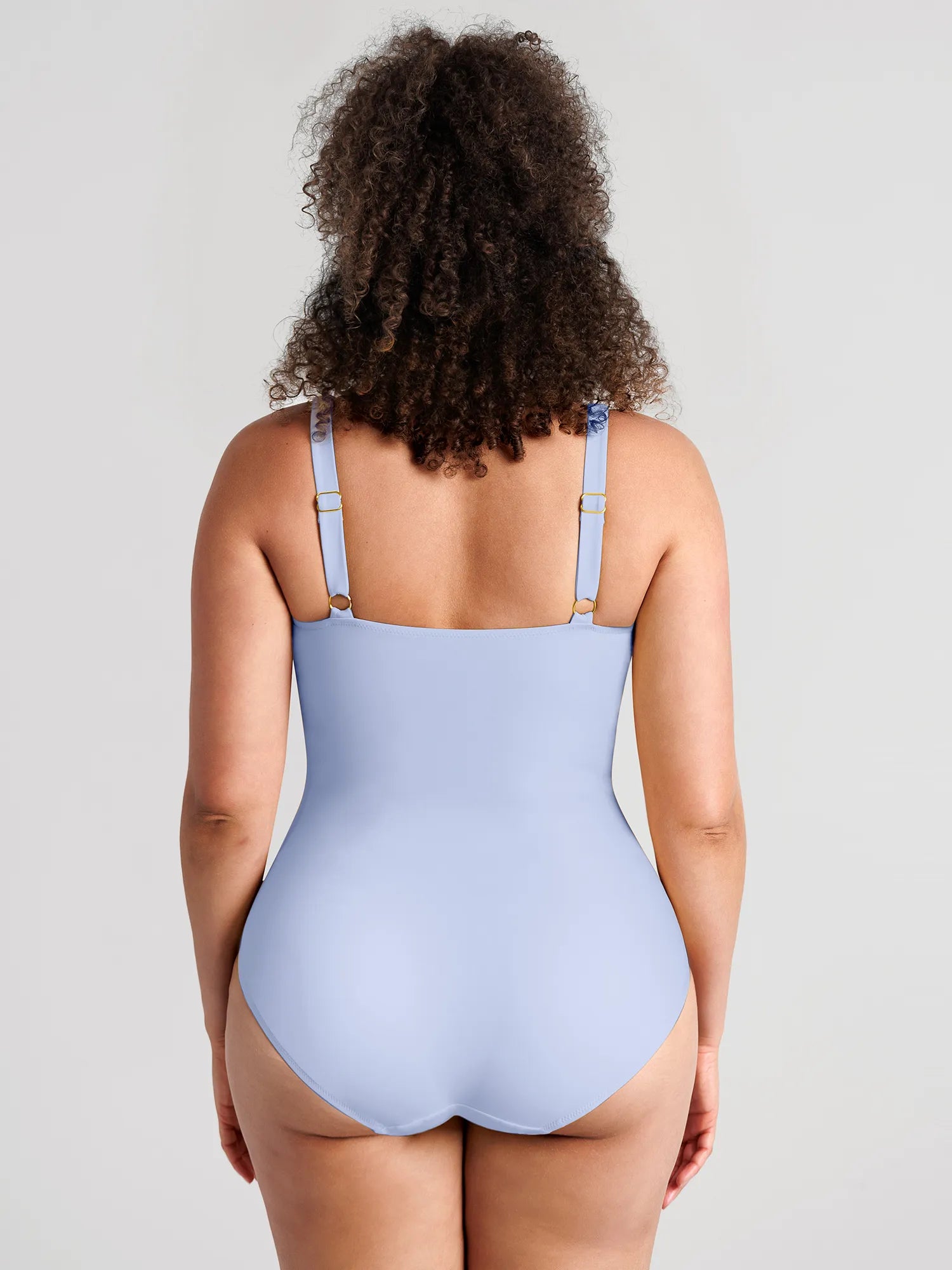 Feelingirl Deep V Metal Ring Ruched Sculpting Swimsuit