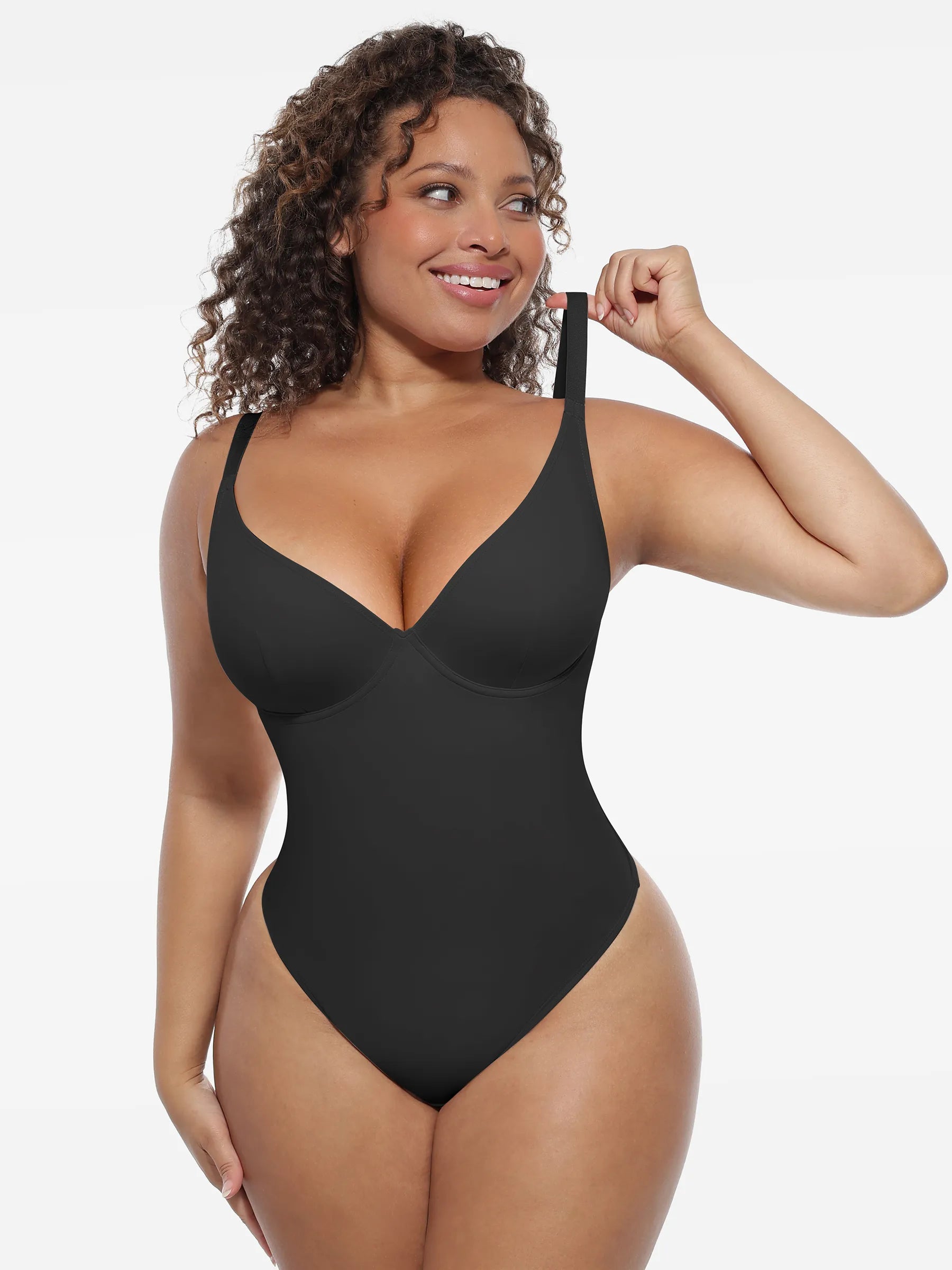 Feelingirl Deep V-Neck Shapewear Bodysuit