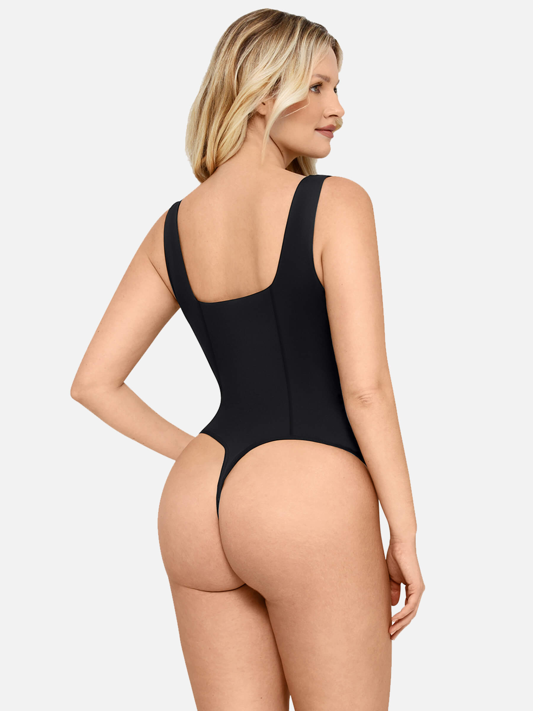 Feelingirl Full Body Wide Strap V-Neck Bodysuit [BOGO]