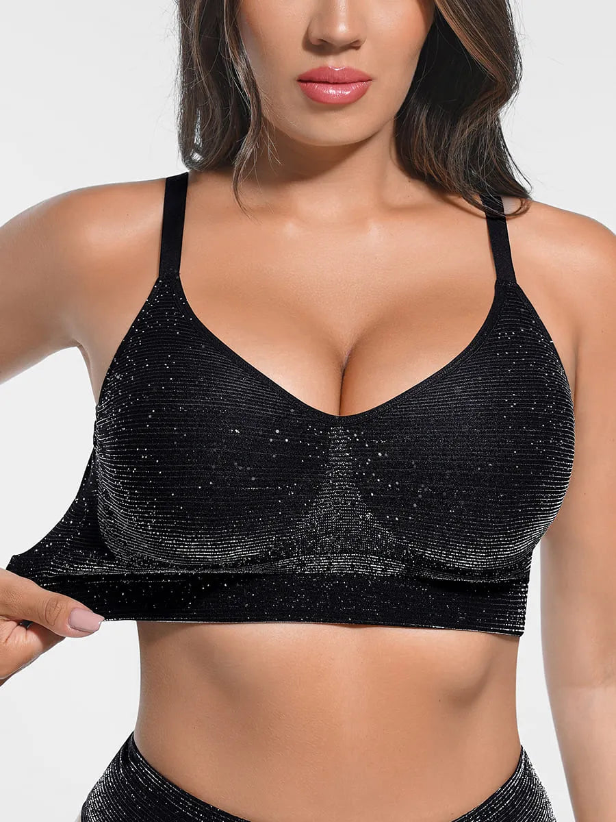 Feelingirl Invisible Shimmer Wireless Comfort Bra & Panty[BOGO]