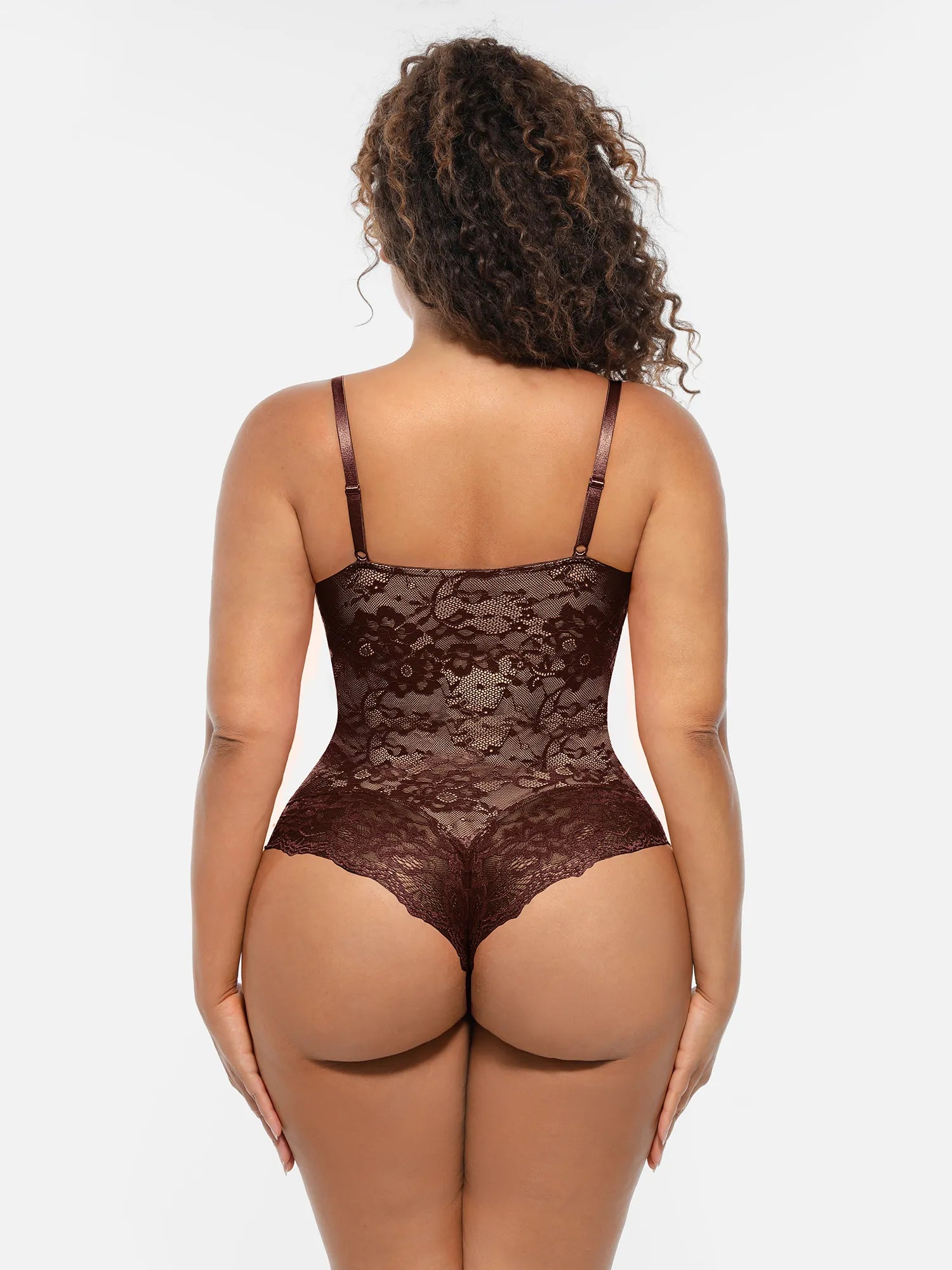 Feelingirl Lace V-Neck Full Body Underwear Bodysuit