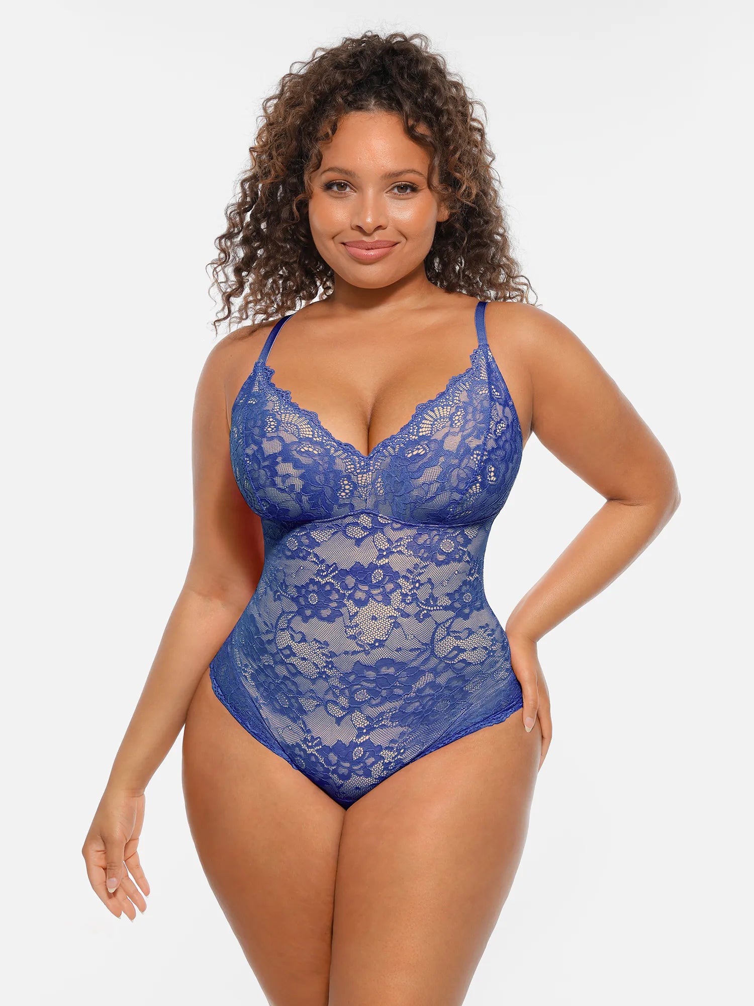 Feelingirl Lace V-Neck Full Body Underwear Bodysuit