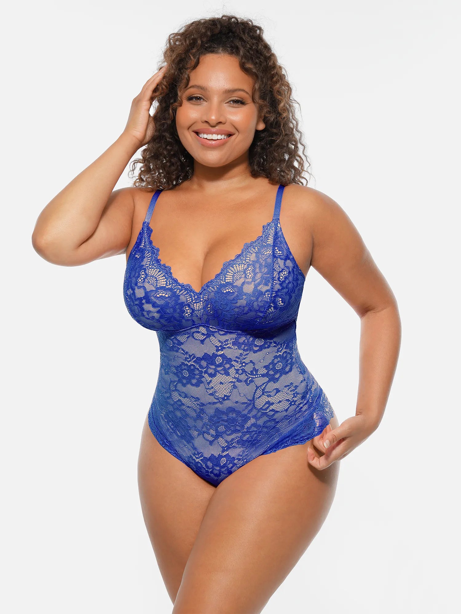 Feelingirl Lace V-Neck Full Body Underwear Bodysuit