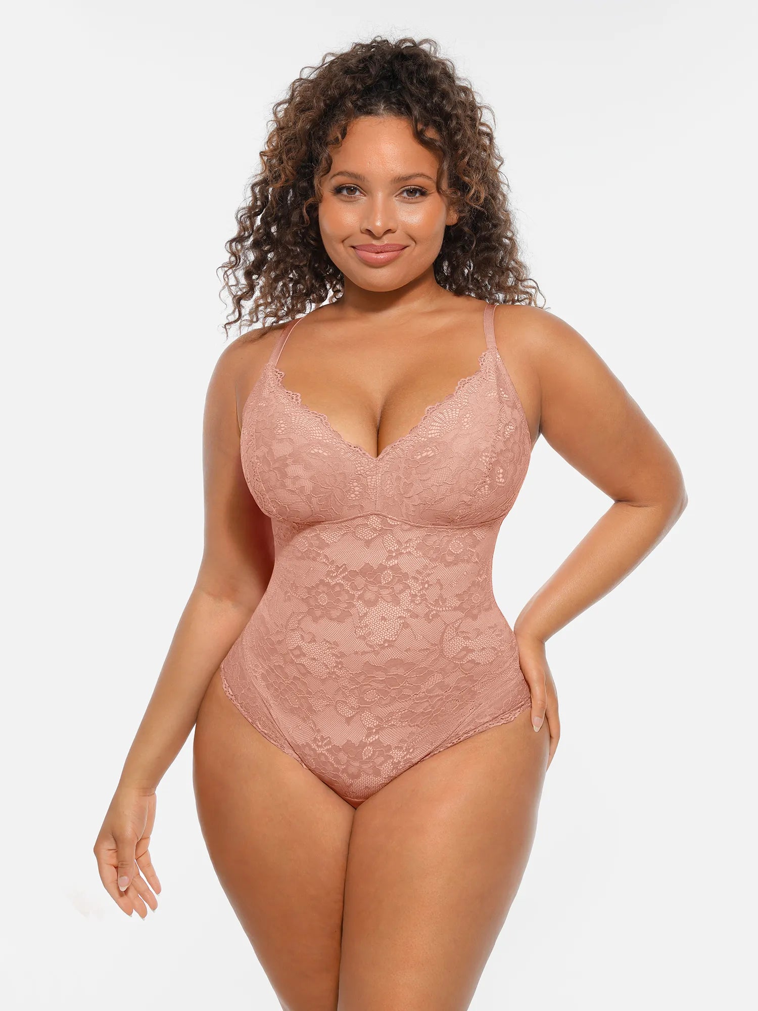 Feelingirl Lace V-Neck Full Body Underwear Bodysuit