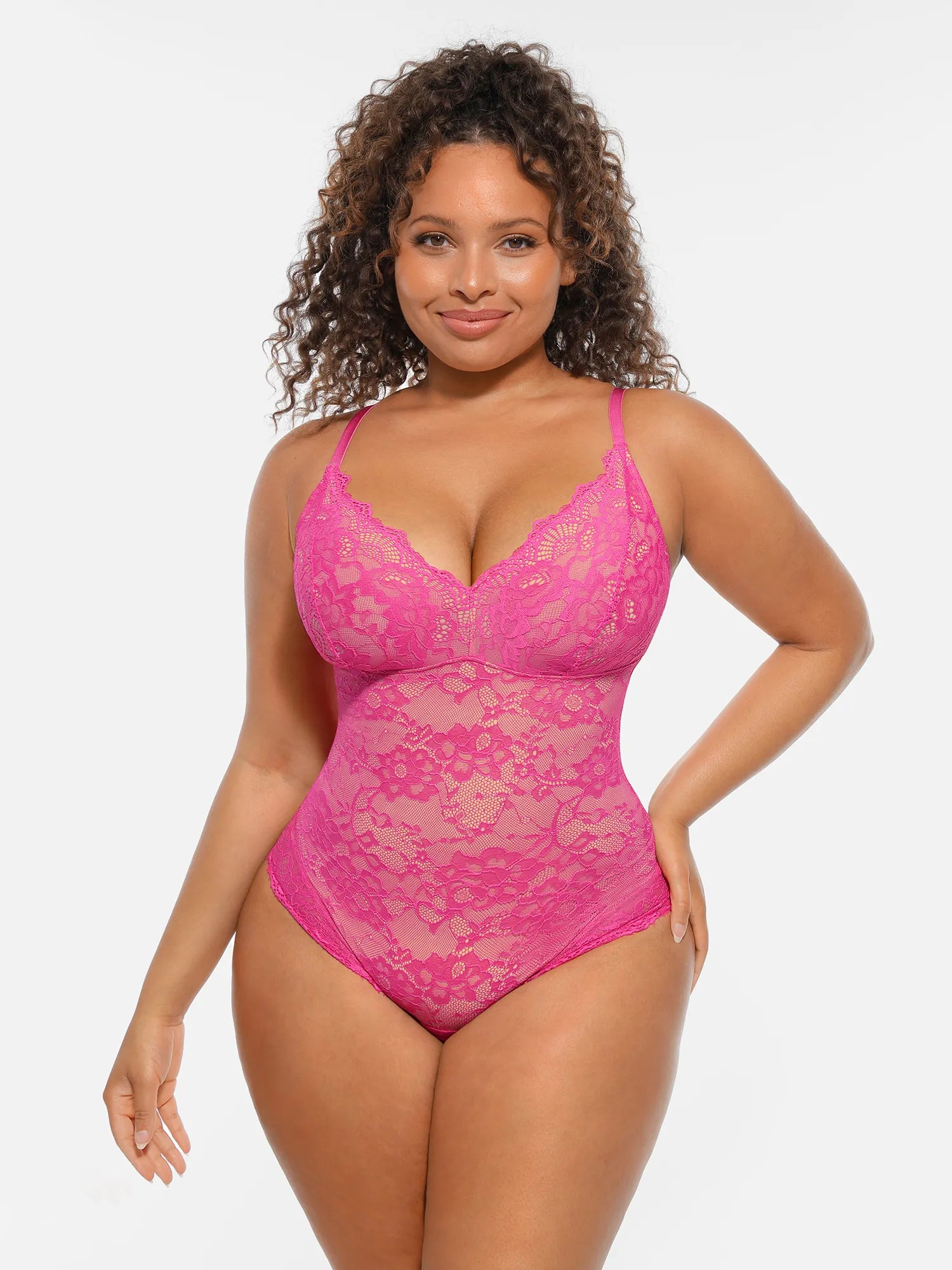 Feelingirl Lace V-Neck Full Body Underwear Bodysuit