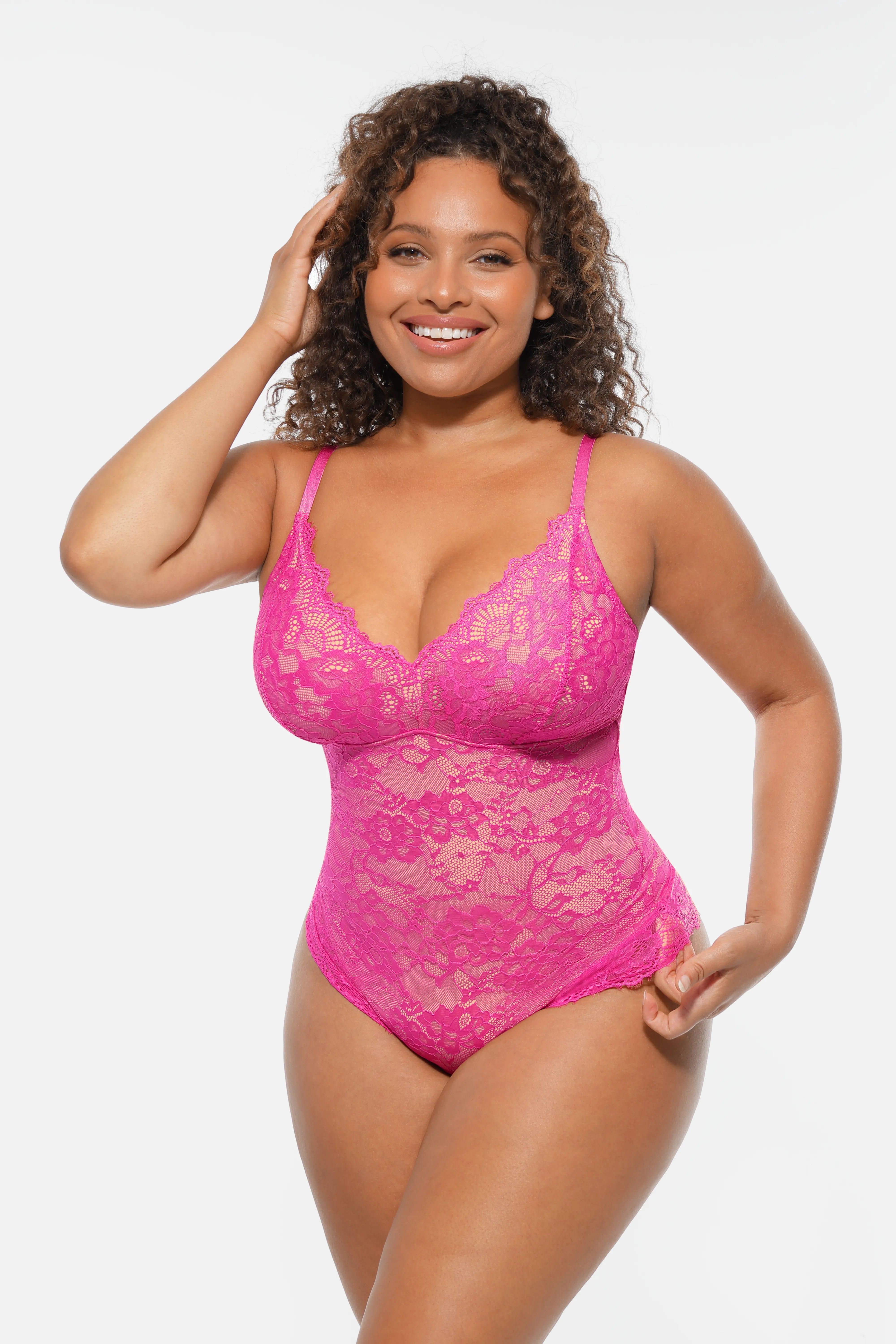 Feelingirl Lace V-Neck Full Body Underwear Bodysuit