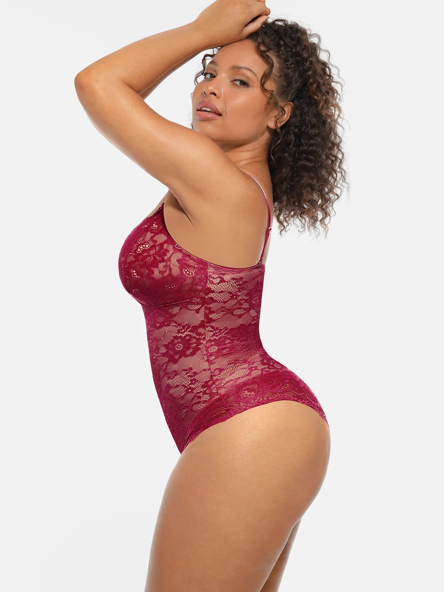 Feelingirl Lace V-Neck Full Body Underwear Bodysuit