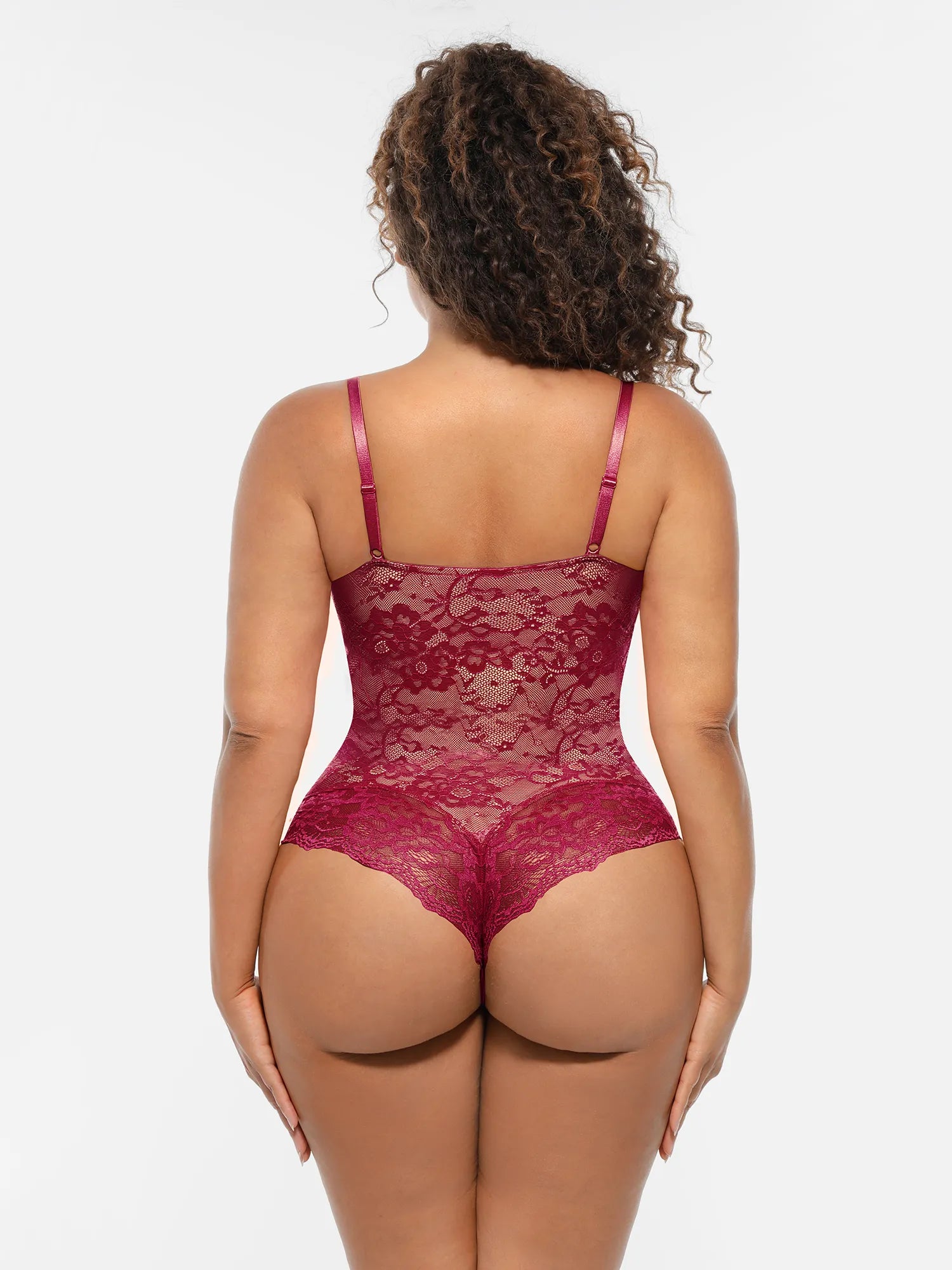 Feelingirl Lace V-Neck Full Body Underwear Bodysuit